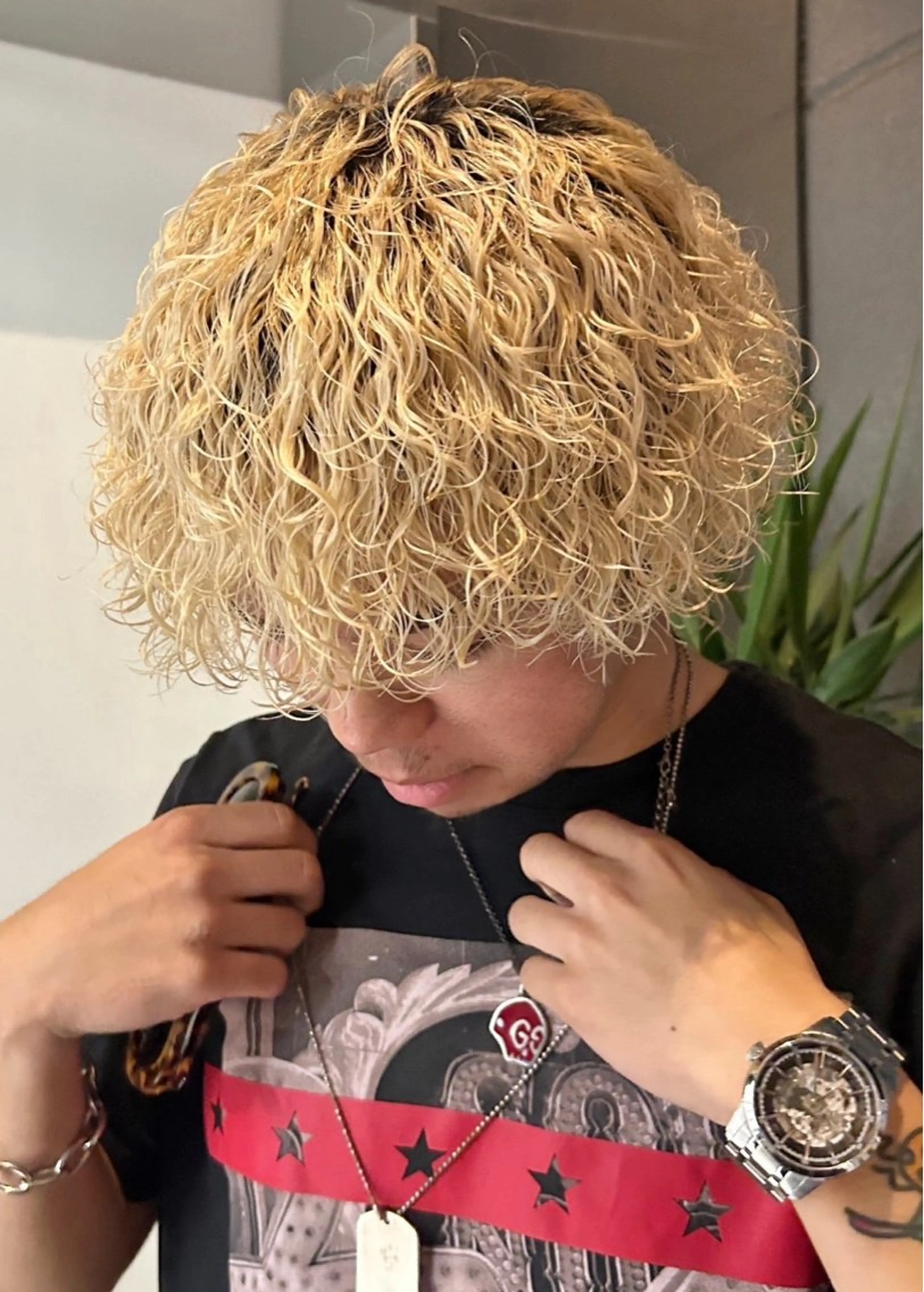 パーマ メンズ メンズブリーチ メンズパーマ メンズ専門/パーマ 特化/栄/北出瑞貴のヘアスタイル