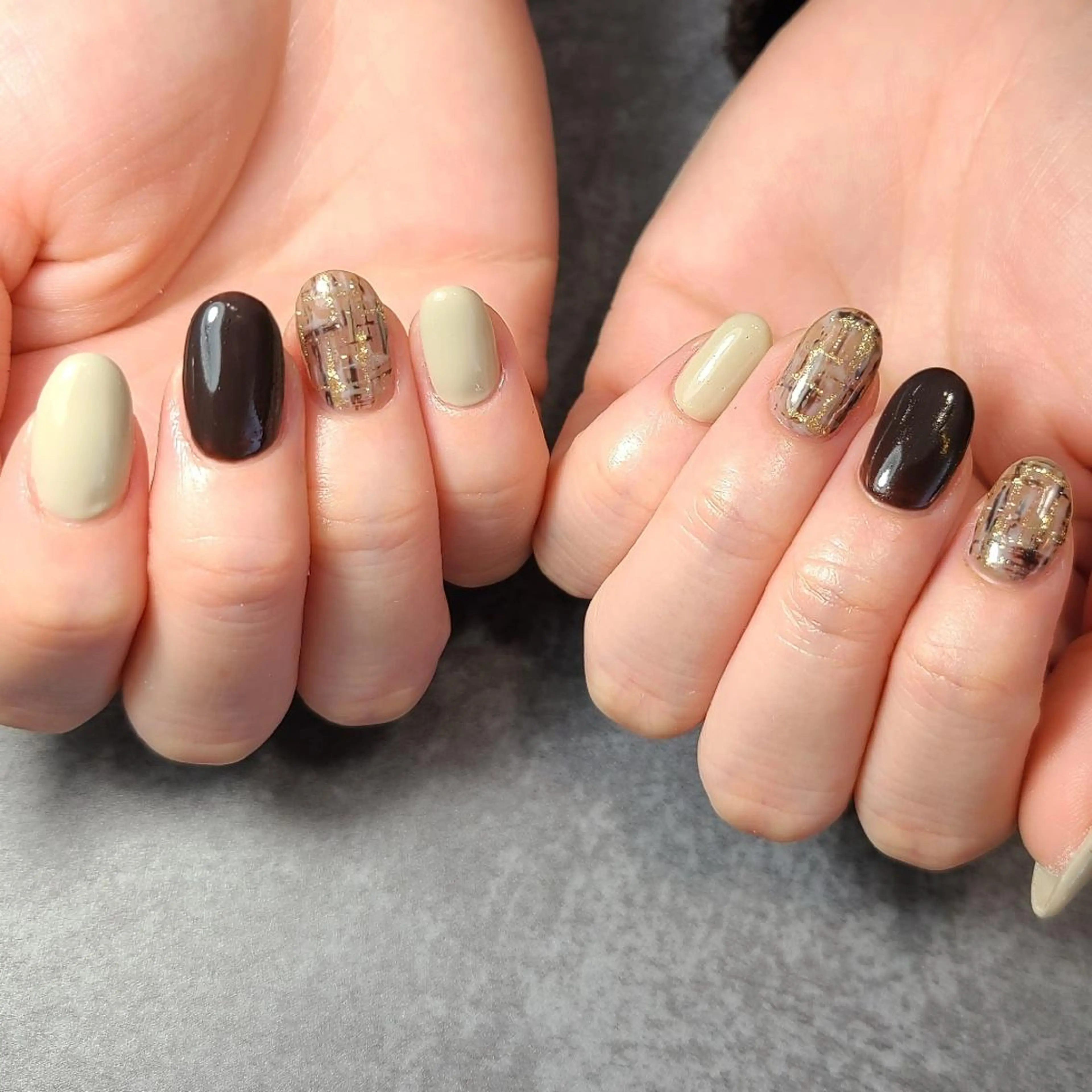 ネイル ツイードネイル ハンドネイル NOGUCHI  KANAのネイルデザイン