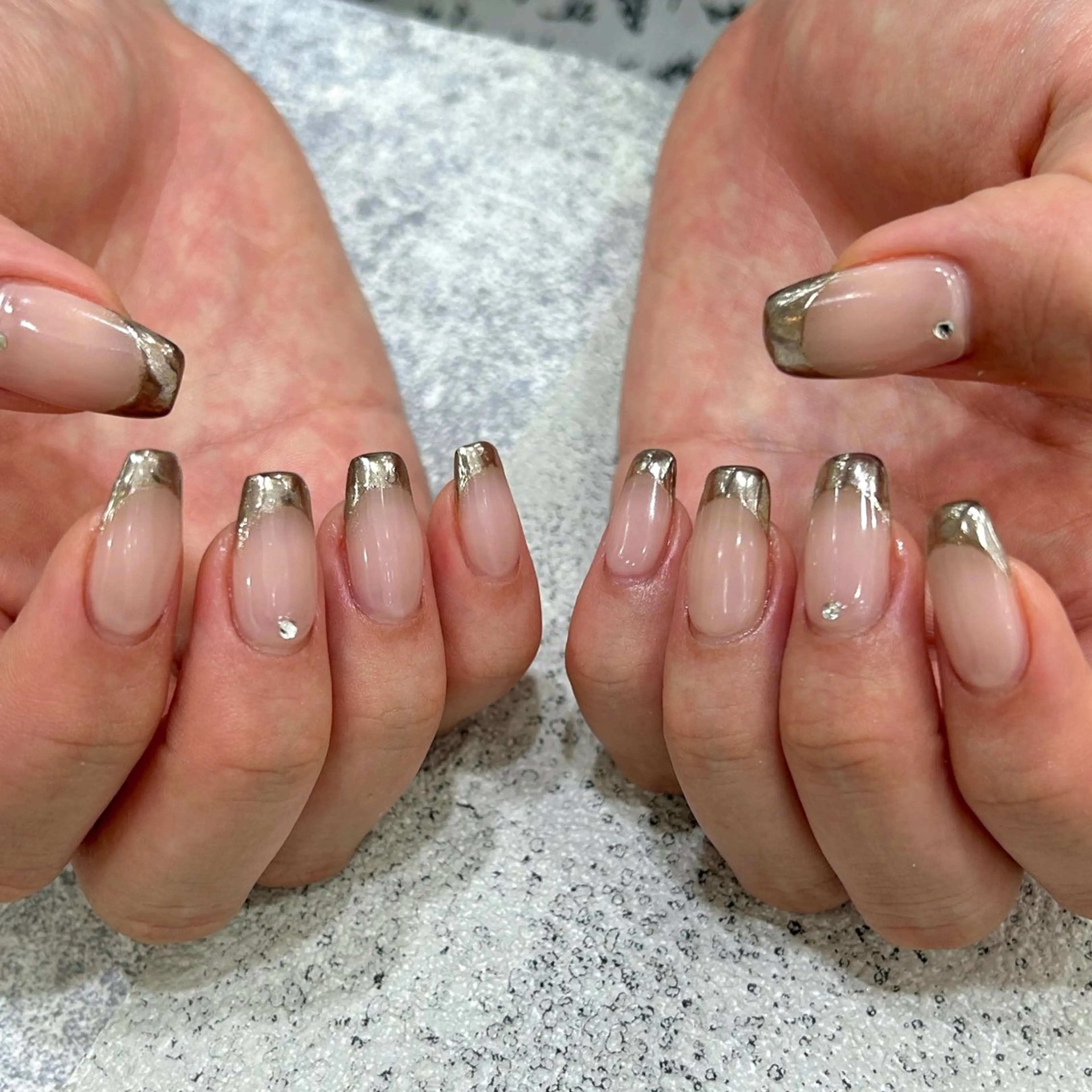 ネイル フレンチネイル ミラーネイル MIRUS町田店 ♡ maiのネイルデザイン