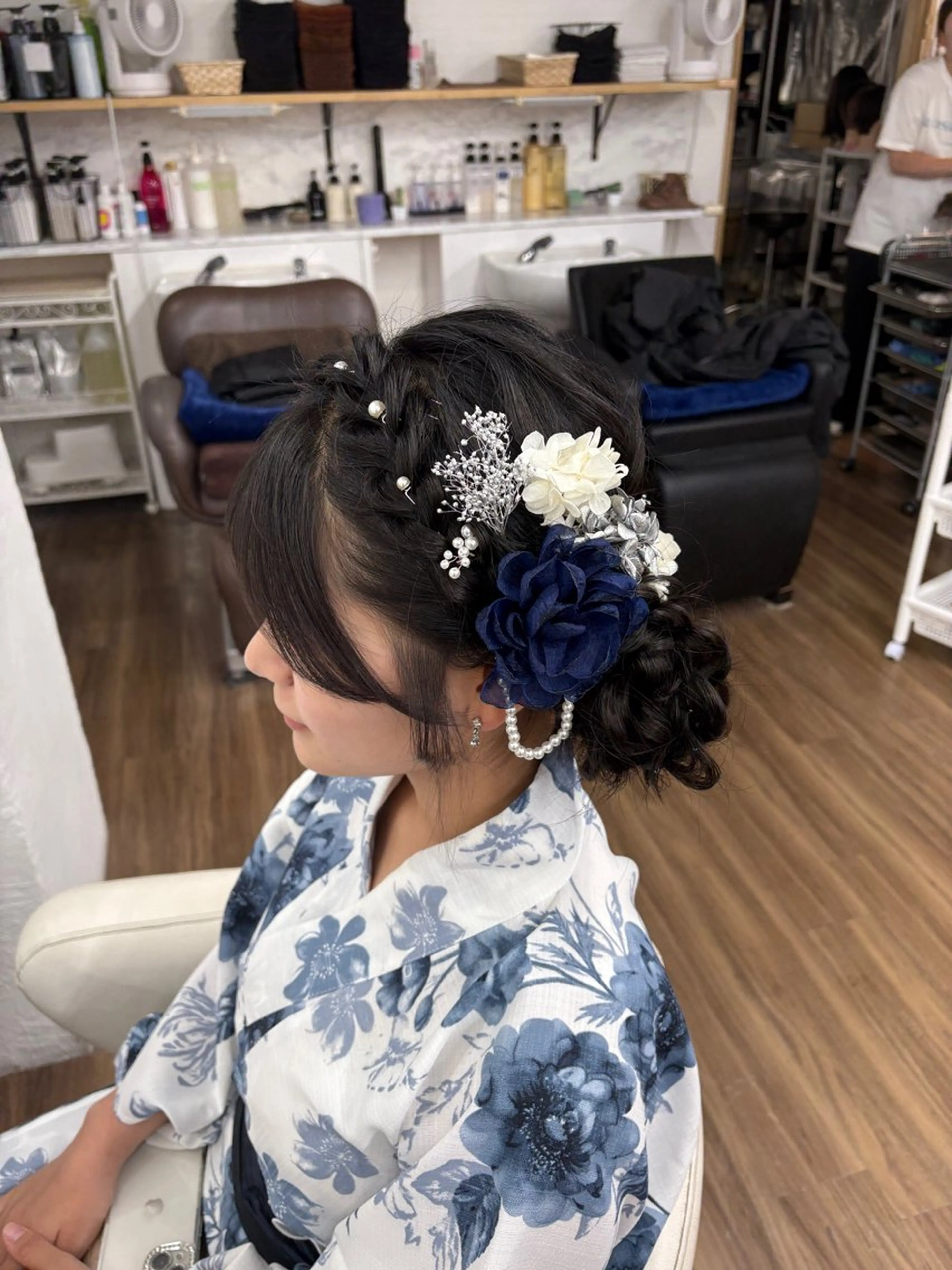 ヘアアレンジ 浴衣 着付け GLOSS 心斎橋 山上のヘアスタイル