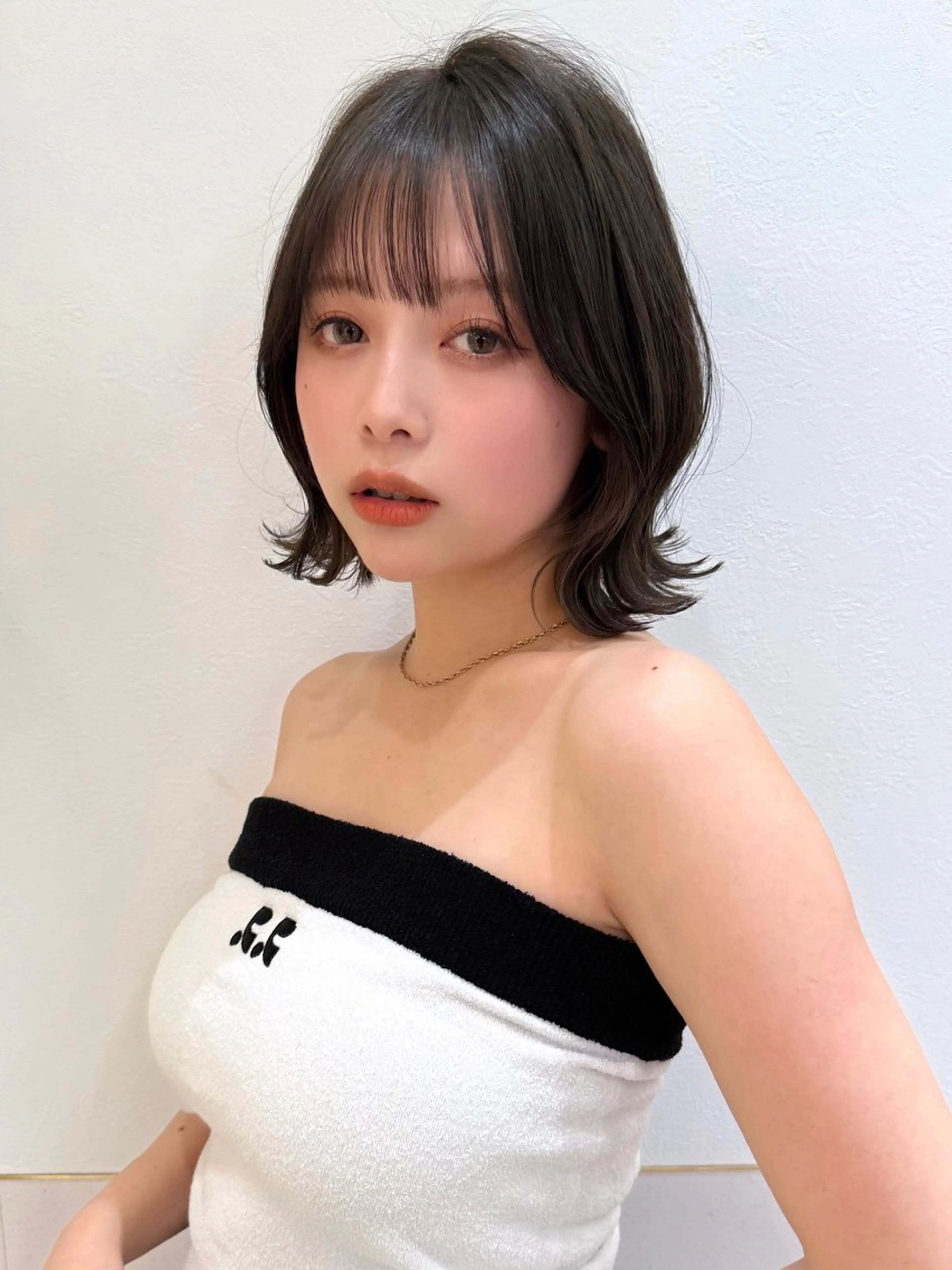 ミディアム カット ヘアカラー トリートメント 新宿/髪質改善/ボブ 韓国レイヤー大重聖斗のヘアスタイル