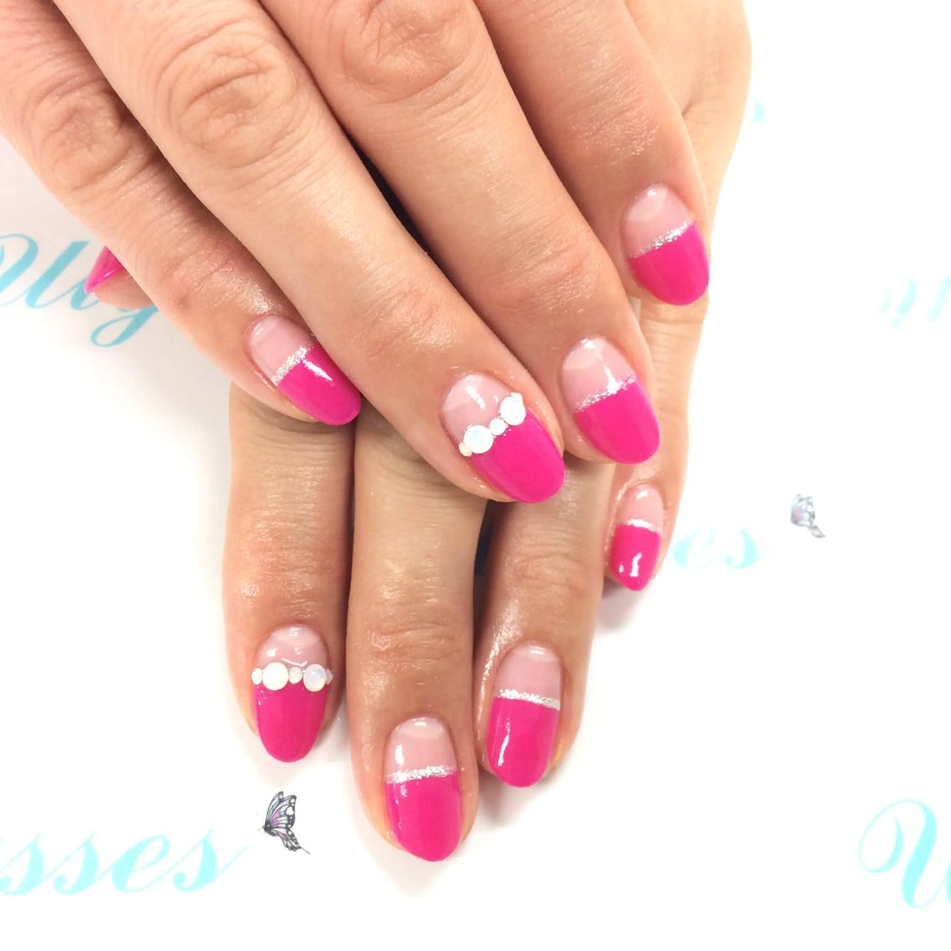 ネイル フレンチネイル ピンク ユリシスネイル 担当近藤のネイルデザイン