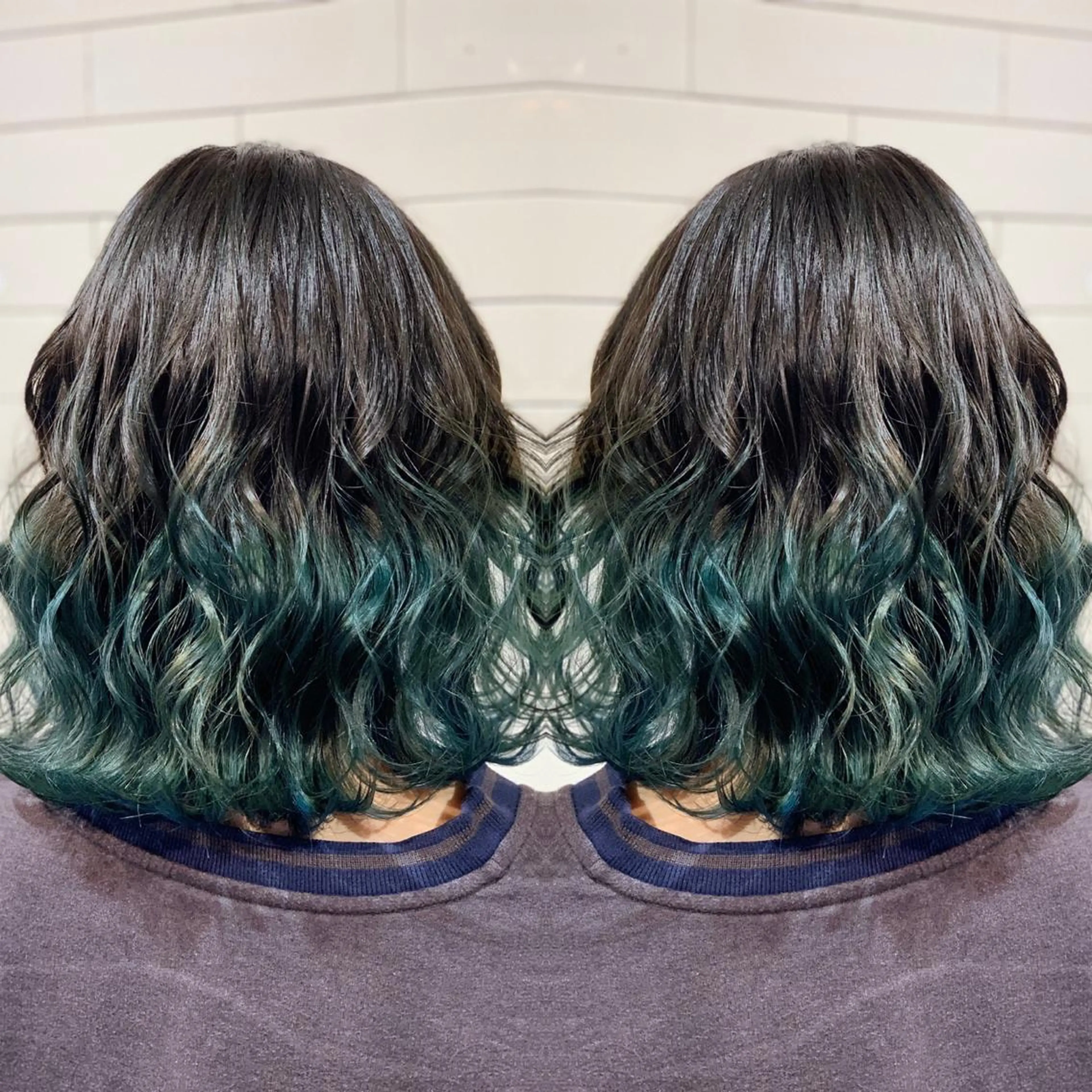 ミディアム カラー ヘアアレンジ 髪質改善×ハイトーン 中田啄也のヘアスタイル