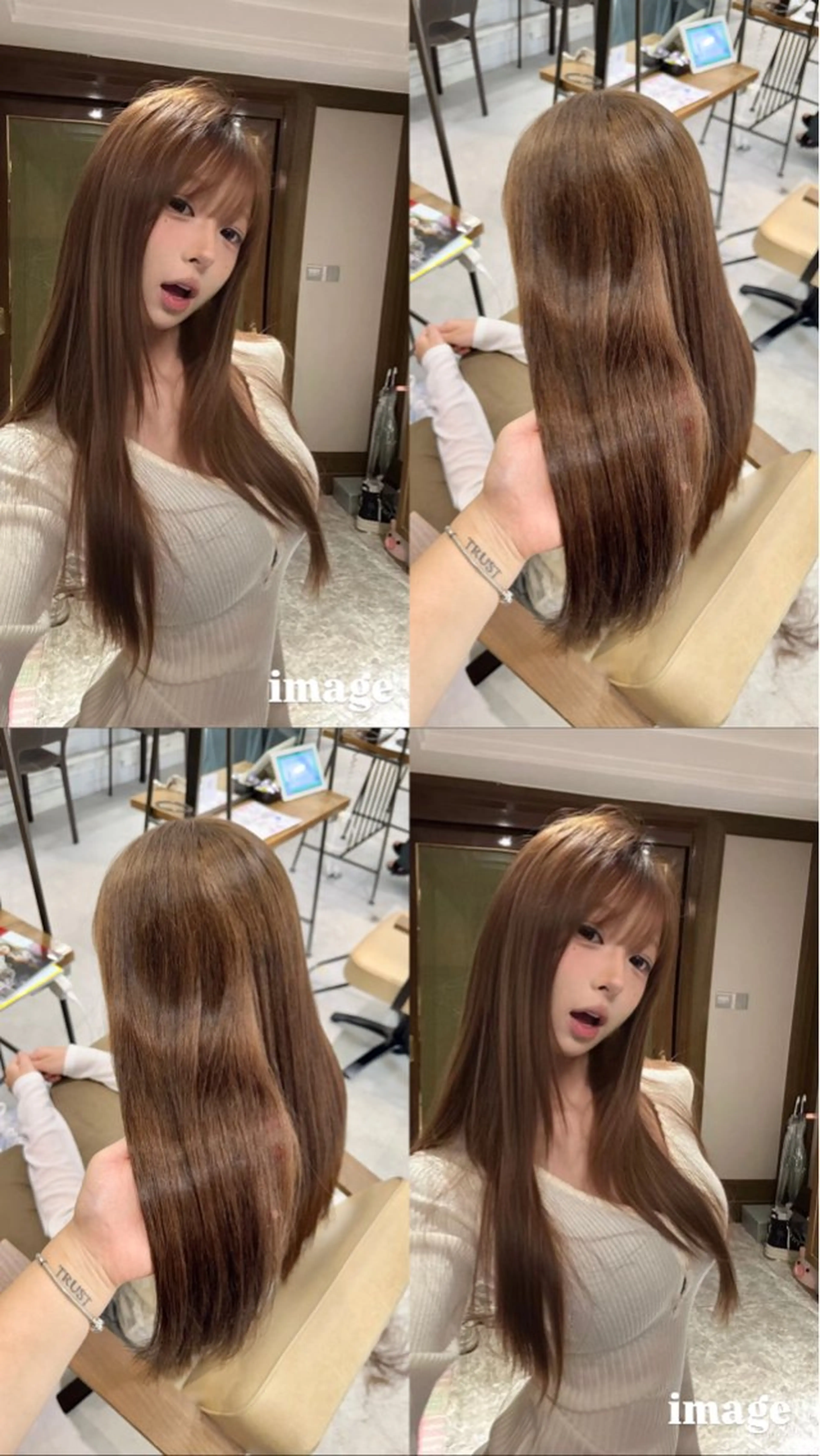 ロング カラー ベージュカラー ブリーチ 透明感カラー ヘアカラー Ouka/Wカラー/ 大人艶カラーのヘアスタイル