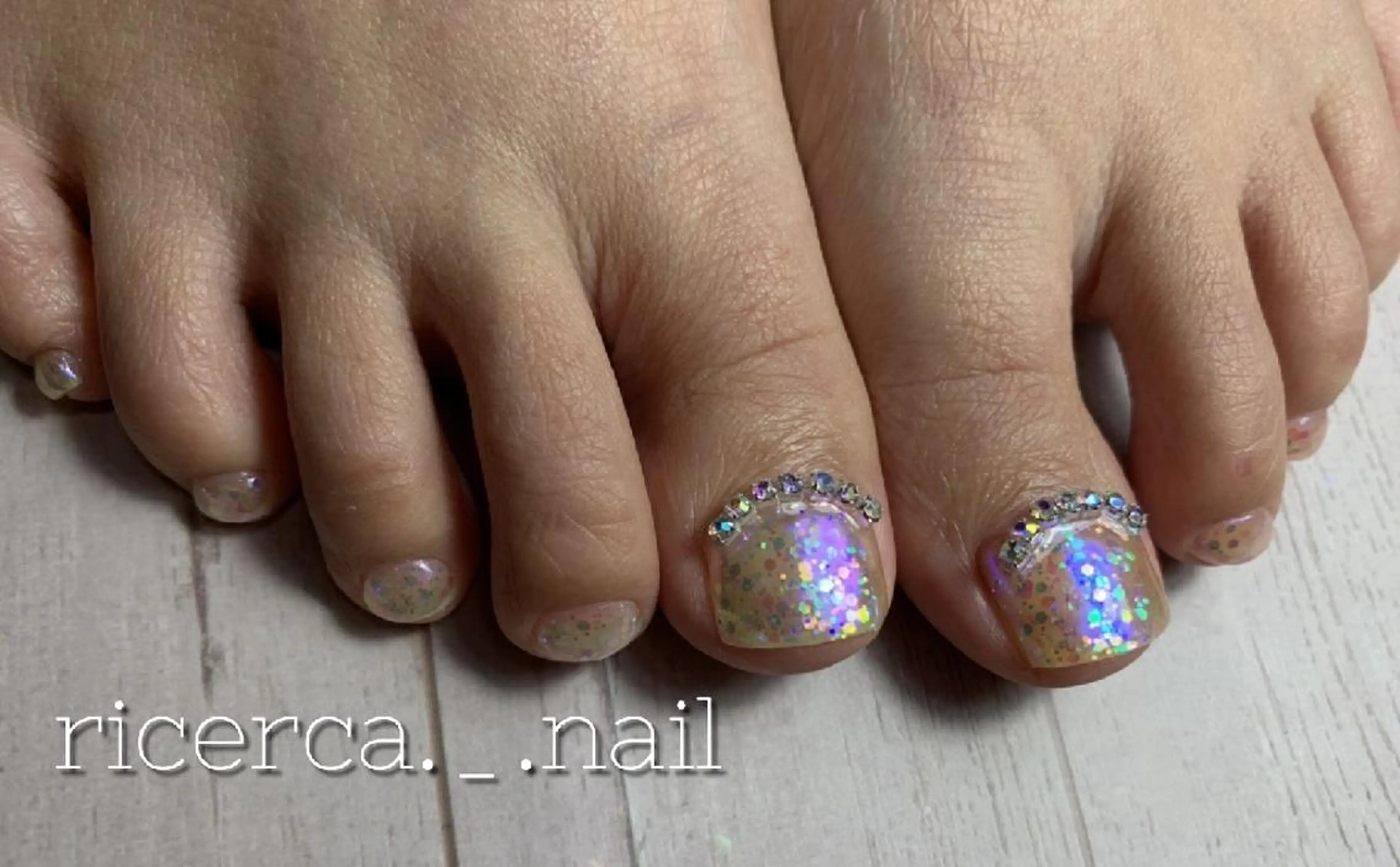 ネイル フットネイル ジェルネイル 氷ネイル・うるうるネイル 夏ネイル ricerca._. nail ちゃこのネイルデザイン