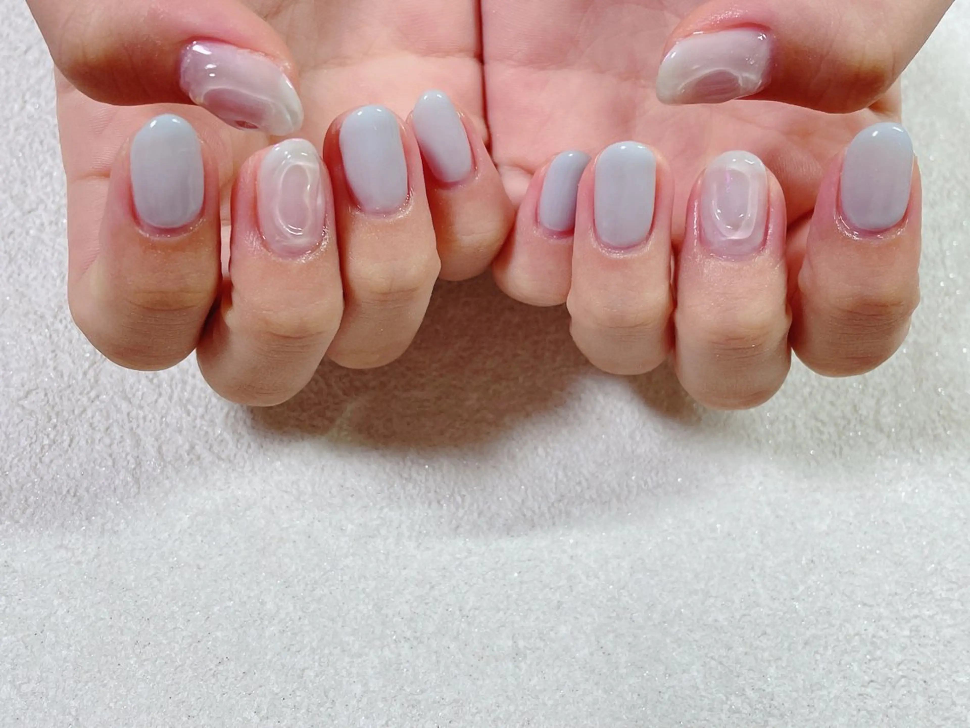 ネイル オーロラネイル フットネイル フレンチネイル ジェルネイル 韓国ネイル ハンドネイル kikinail 溝の口のネイルデザイン