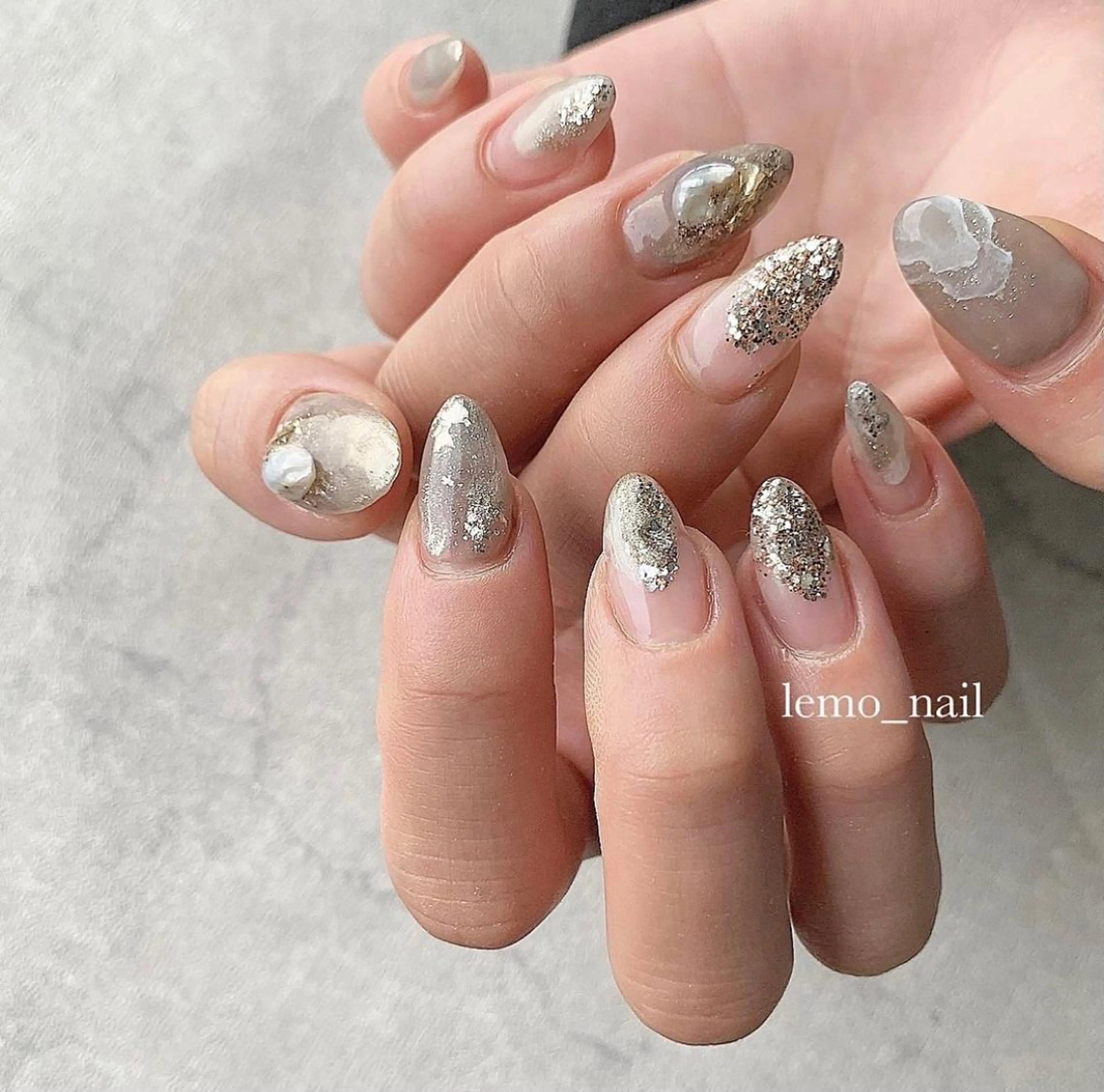 ネイル ニュアンスネイル オフィスネイル 春ネイル lemo_nail 🍋のネイルデザイン