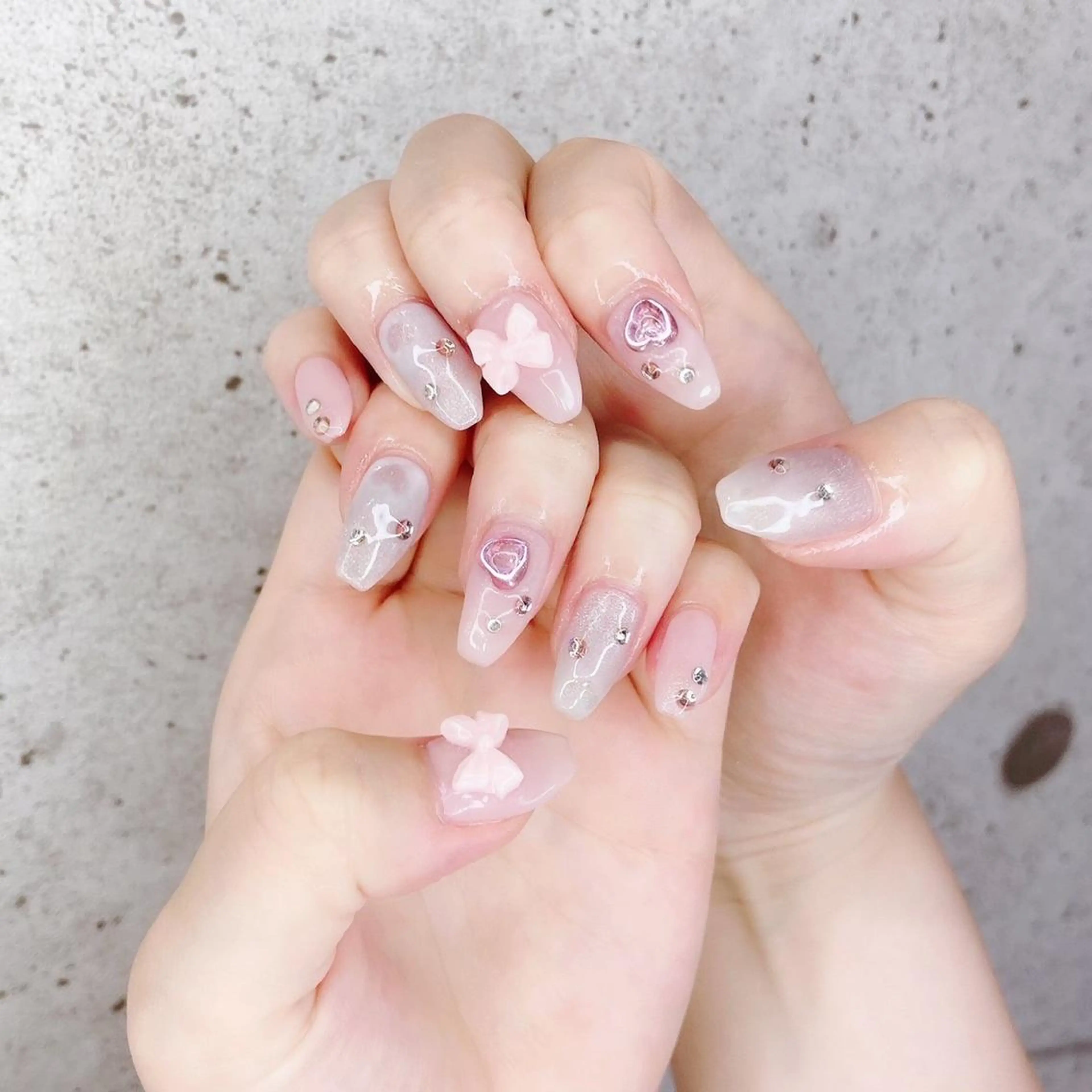 ネイル ジェルネイル ハート キラキラネイル マグネットネイル パラジェル Salon Ｋのネイルデザイン