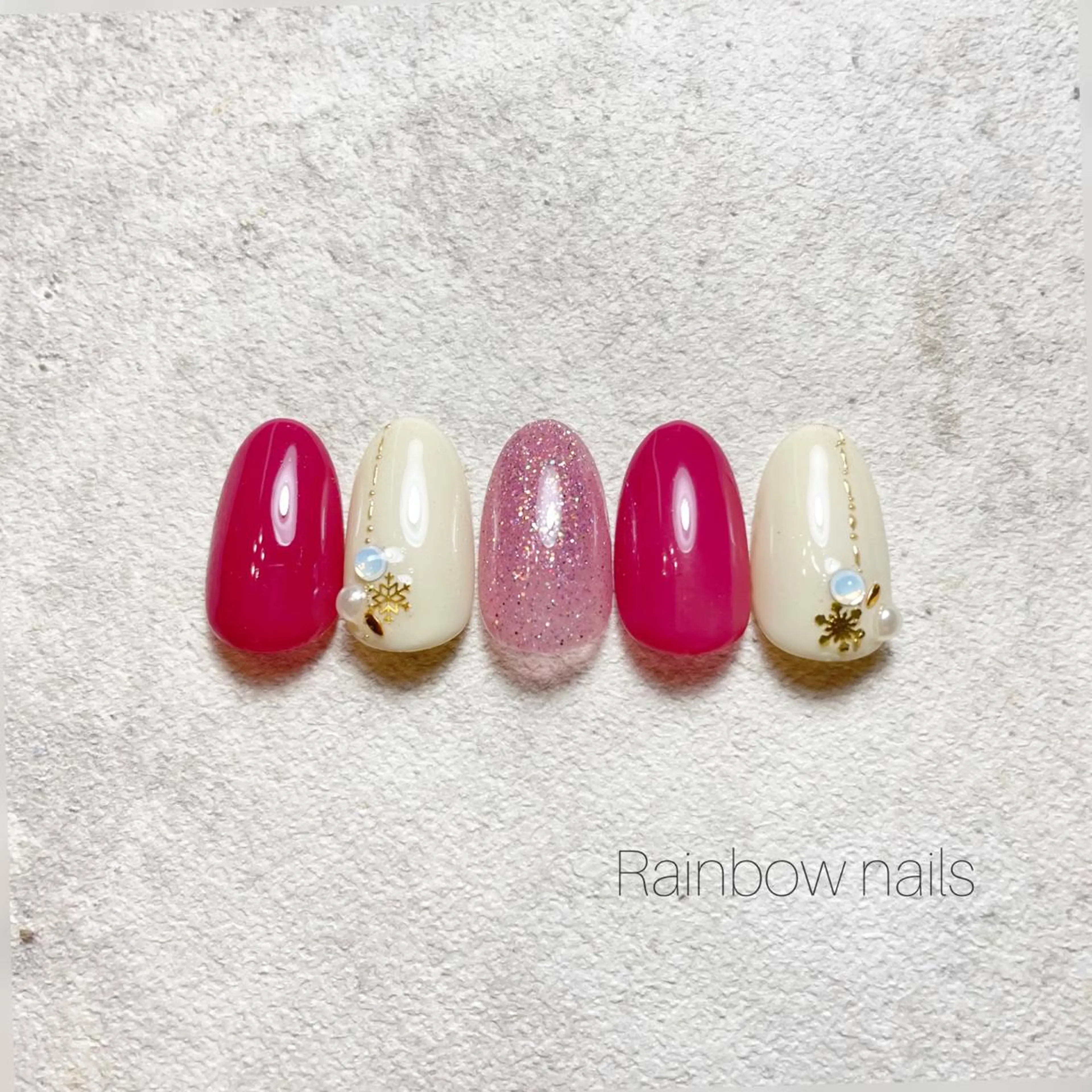 ネイル Rainbow nailsくろちゃんのネイルデザイン
