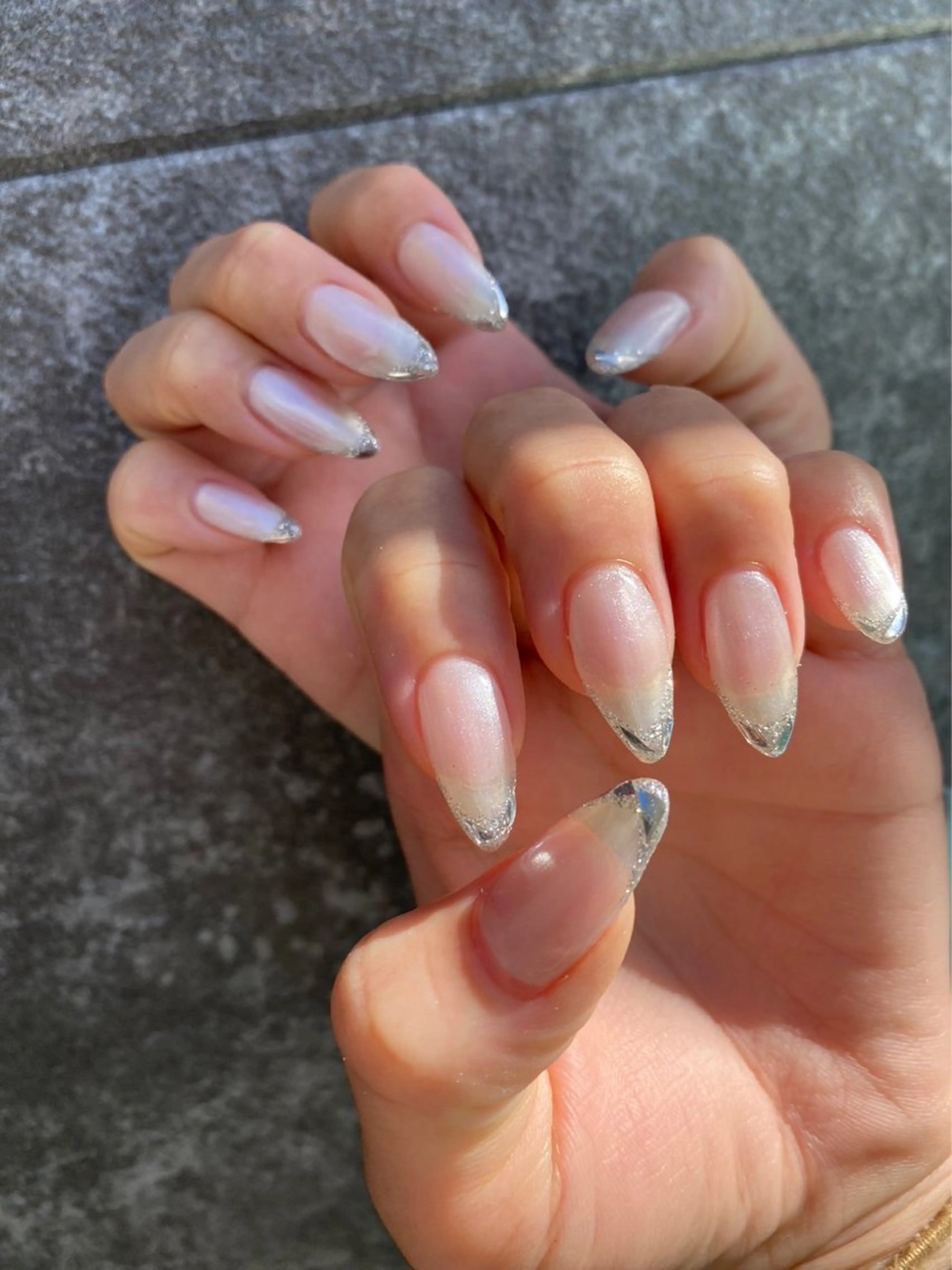 ネイル フレンチネイル ガラスフレンチ シンプルネイル 山本 麻耶のエステ・リラクイメージ