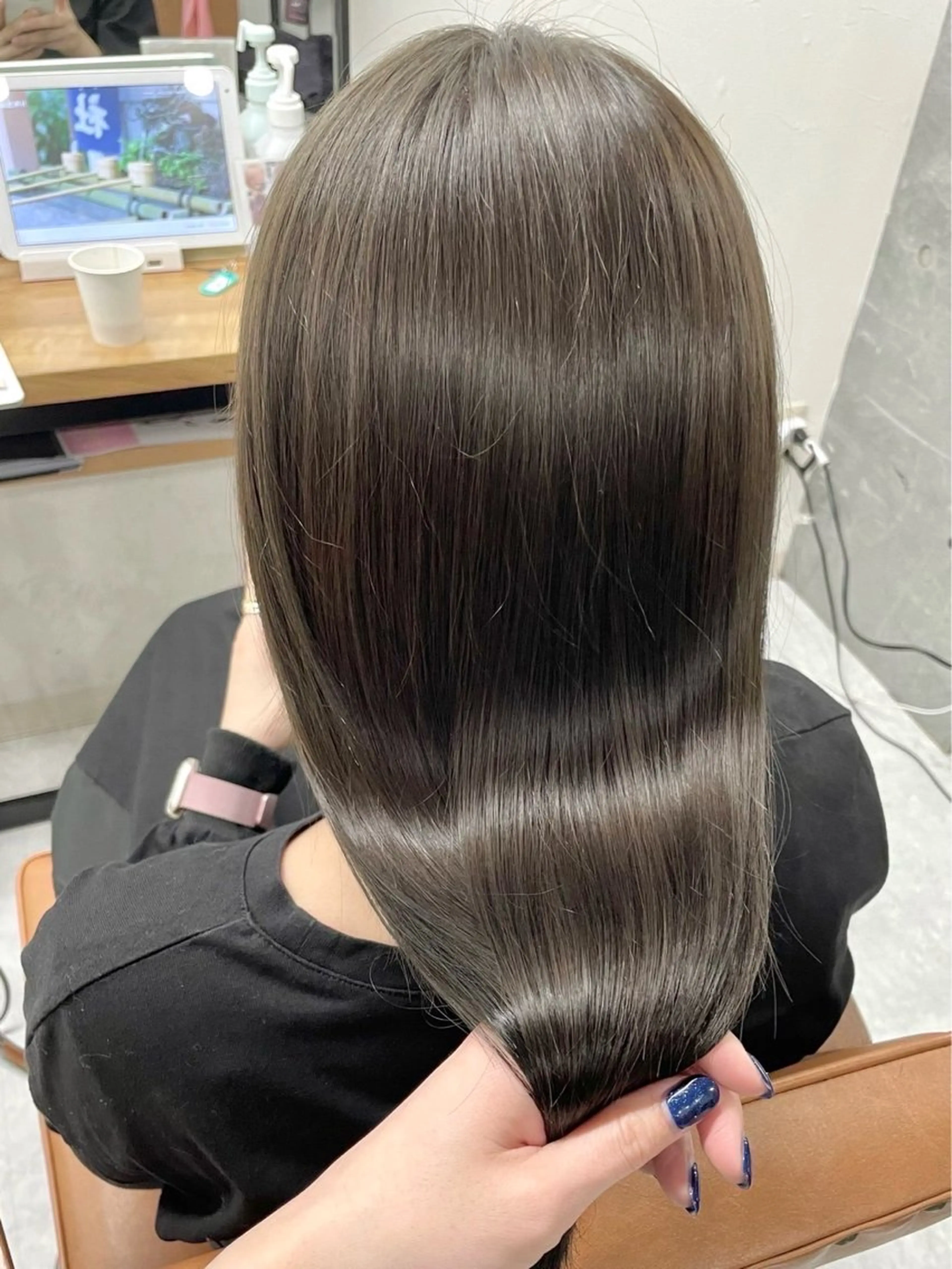 【髪のまとまりと潤い効果を出したい方‎🩵🫧】ブリーチなし1カラー➕(4step)SYSTEMトリートメントの写真