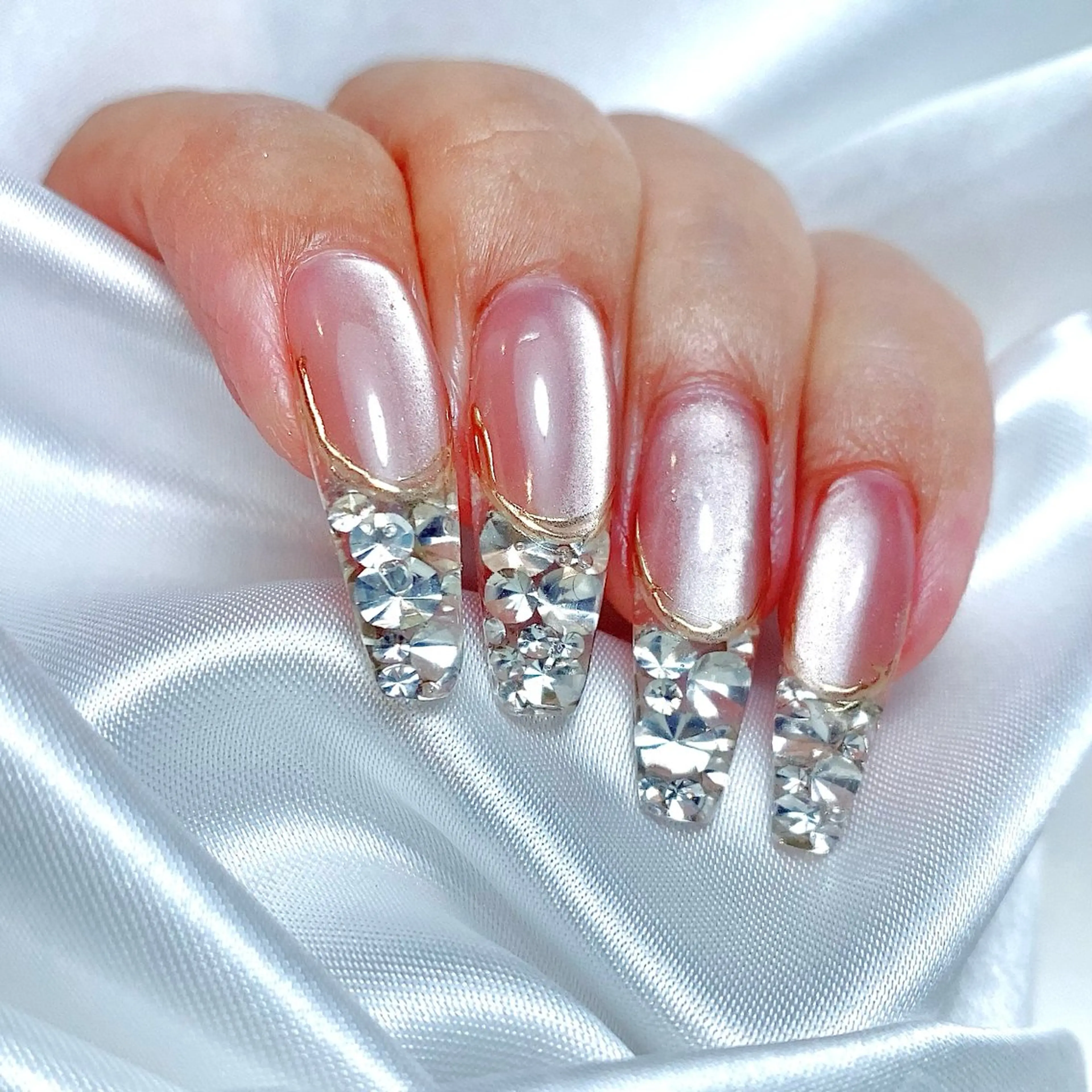 【オフなし】宝石フレンチ⋆⸜🧡⸝‍⋆長さだし込みの写真