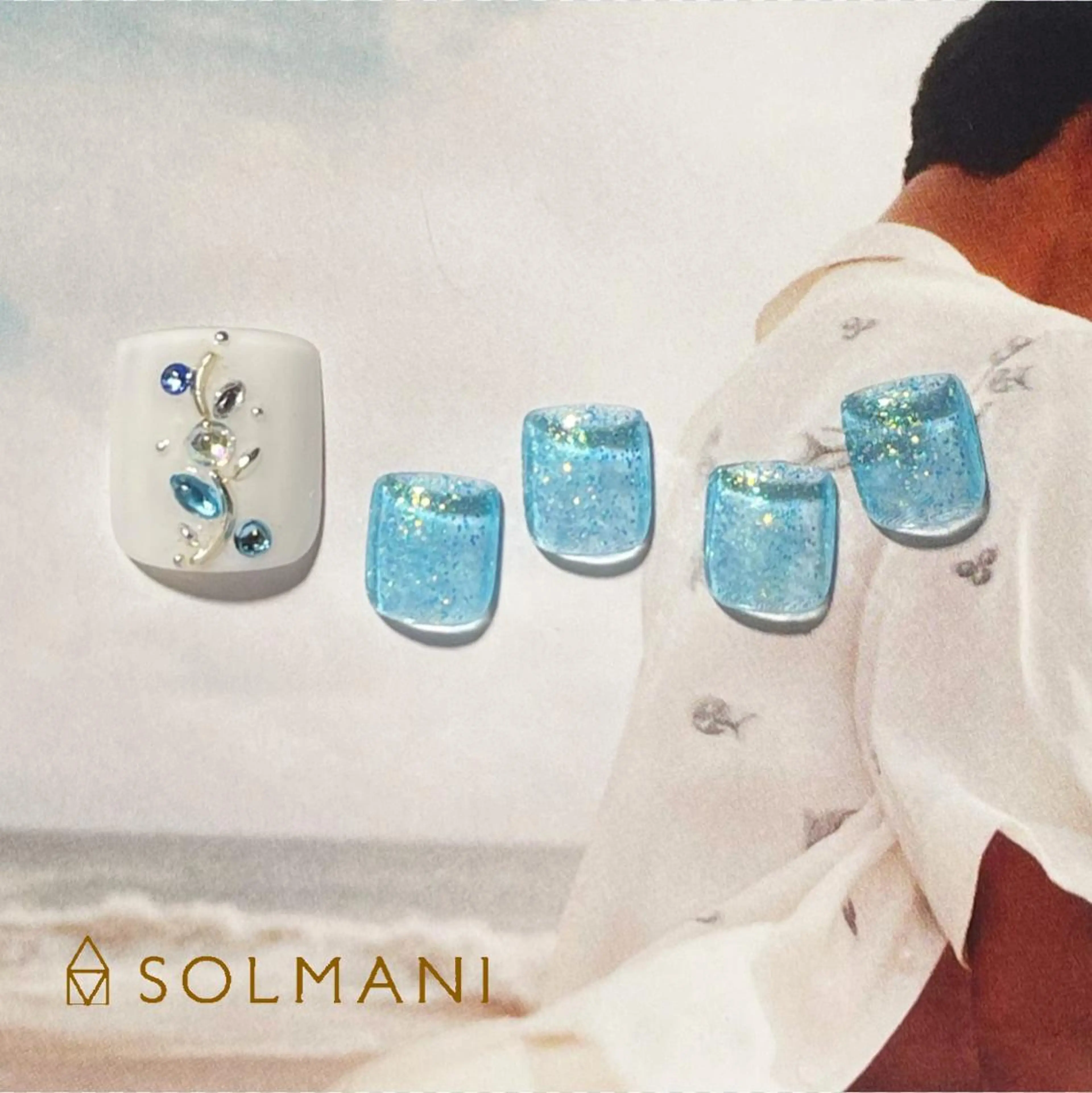 ネイル アートネイル フットネイル ストーンネイル SOLMANI 予約担当のネイルデザイン