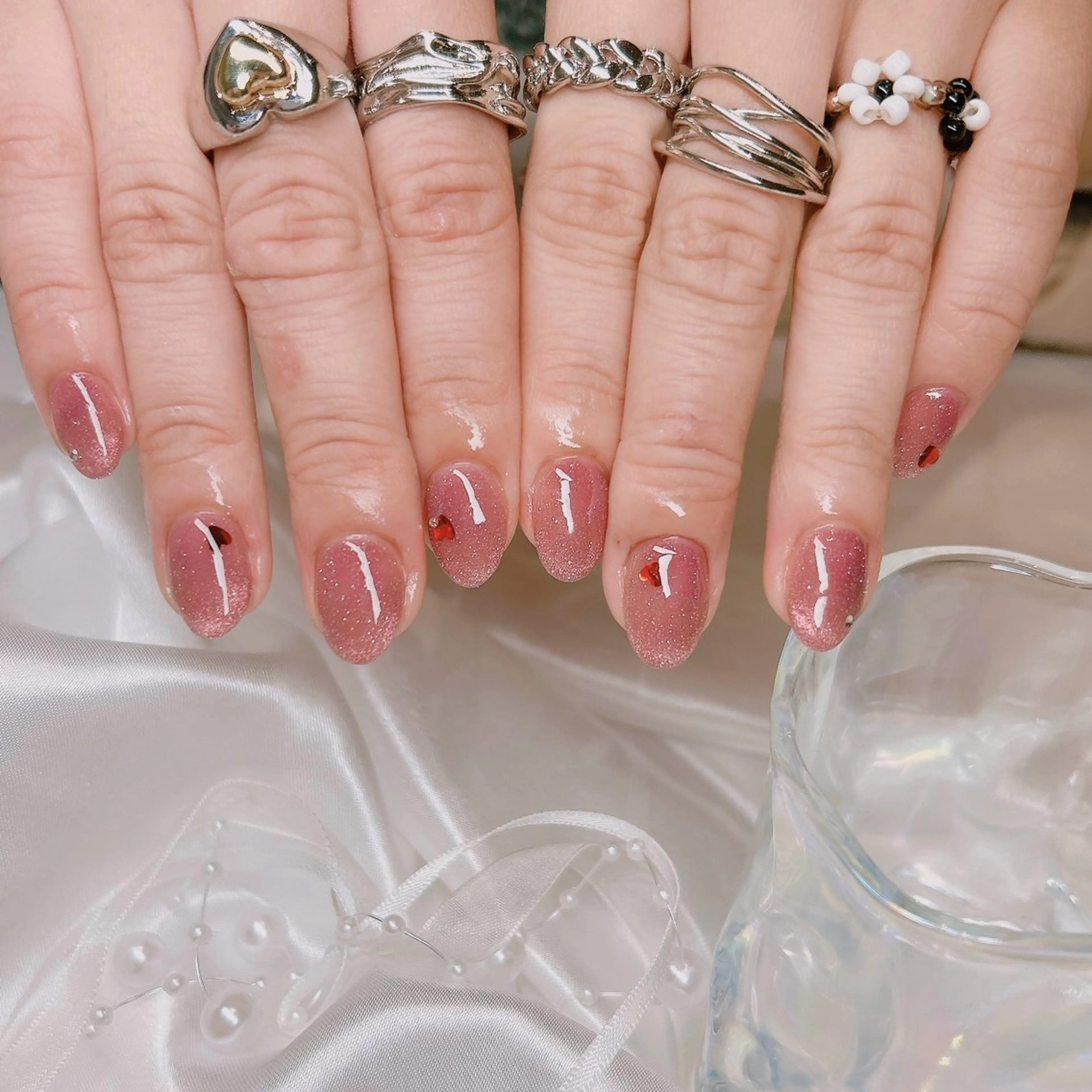 ネイル フラッシュネイル フラッシュマグ マグネットネイル ハンドネイル junna のぞいてねのネイルデザイン