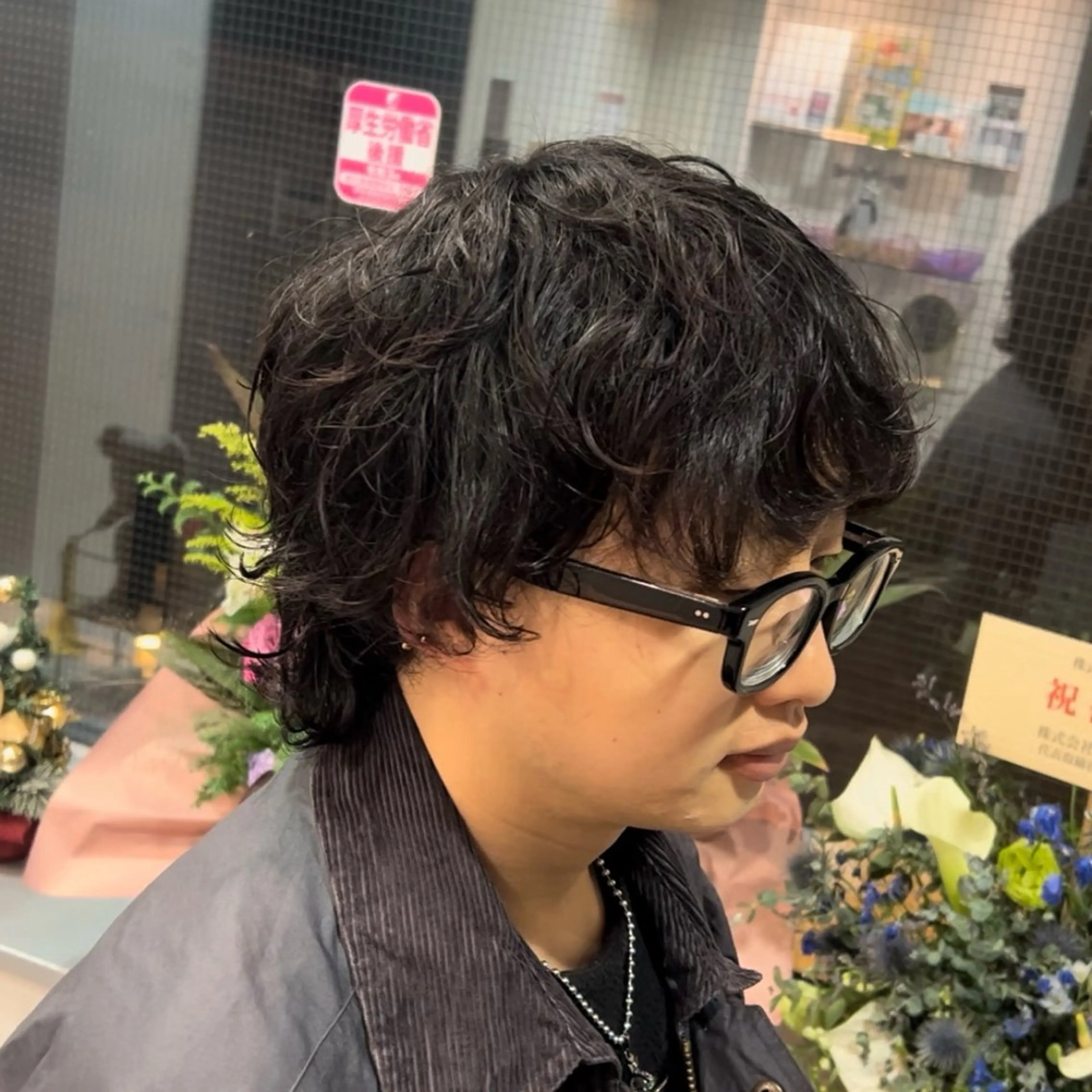 パーマ メンズ メンズパーマ メンズウルフカット ウルフカット ニュアンスパーマ カット パーマ カラー/メンズパーマ 岩角昂音のヘアスタイル