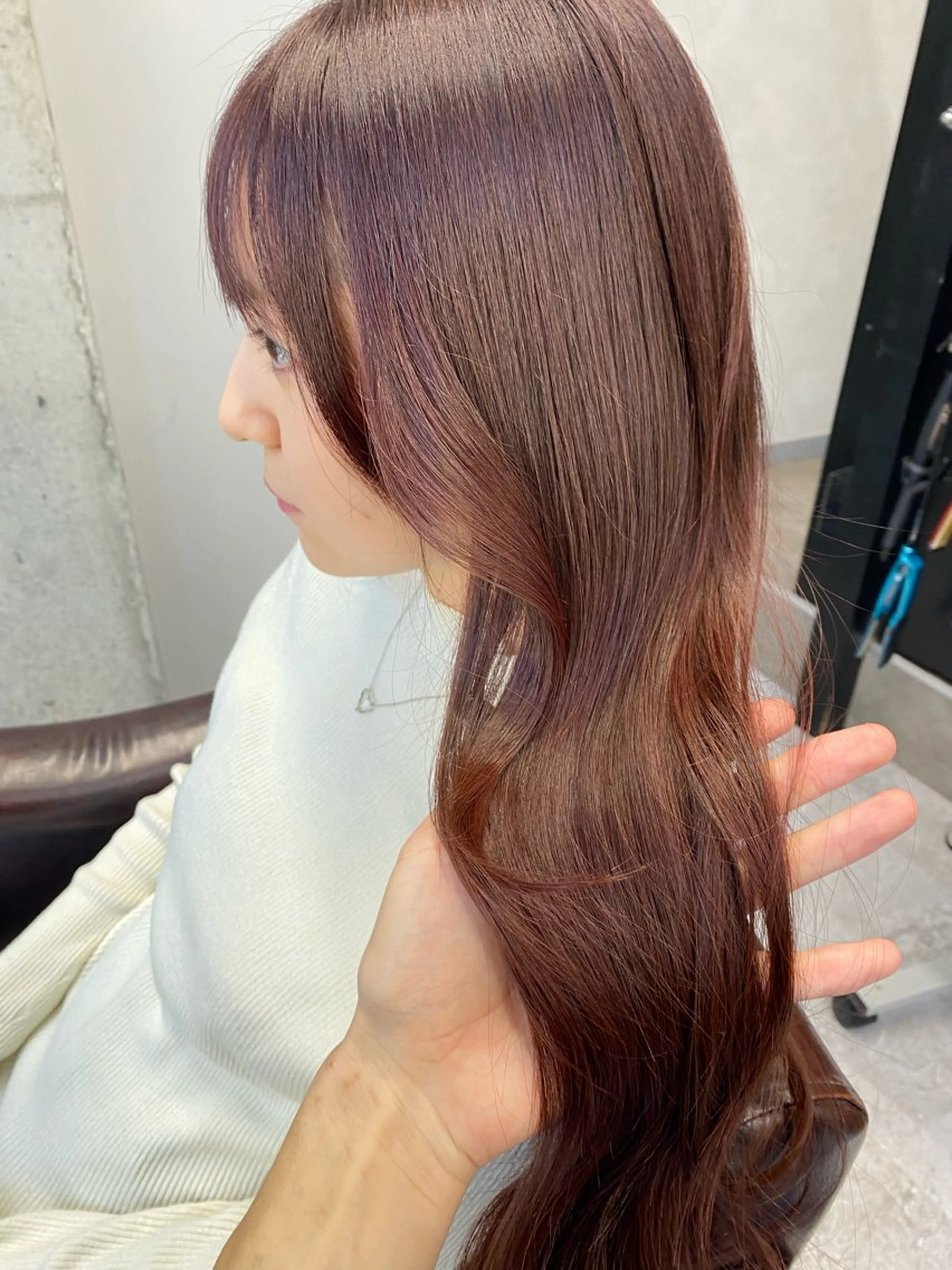 ロング カラー 髪質改善 トリートメント 韓国/ワンホンヘア 髪質改善/MaCoのヘアスタイル