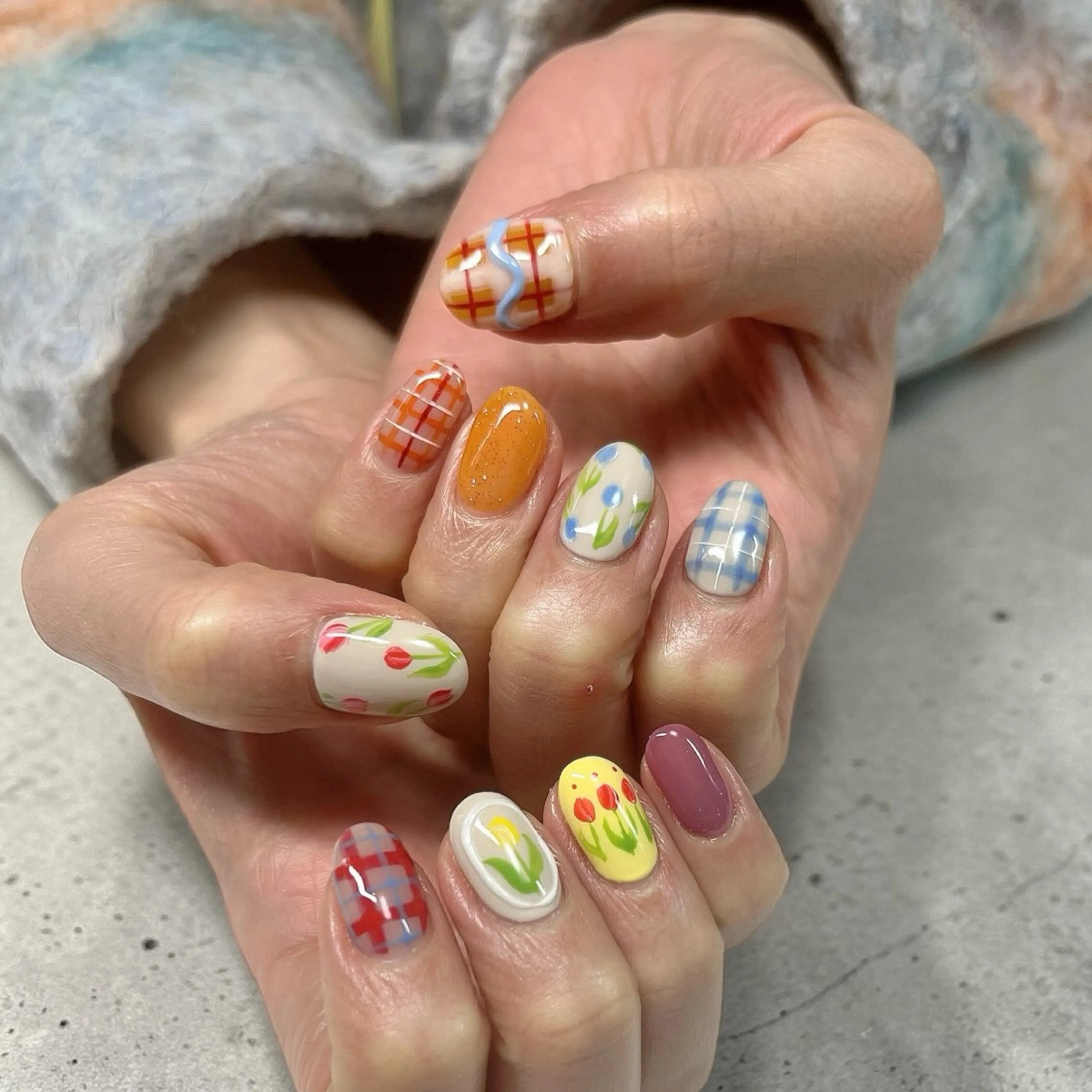 ネイル 春ネイル ハンドネイル mellow mのネイルデザイン