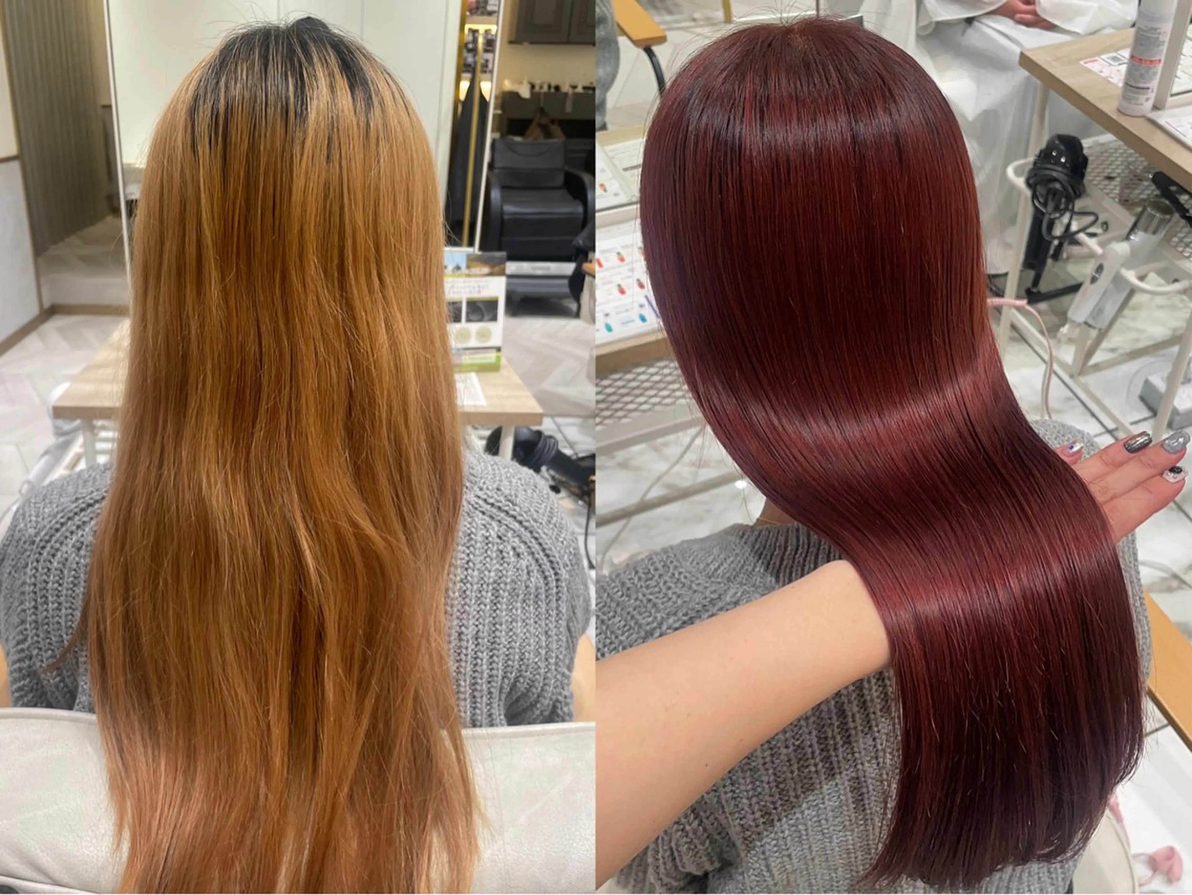 ロング カラー 透明感カラー/ 縮毛矯正/ユイ☆彡のヘアスタイル