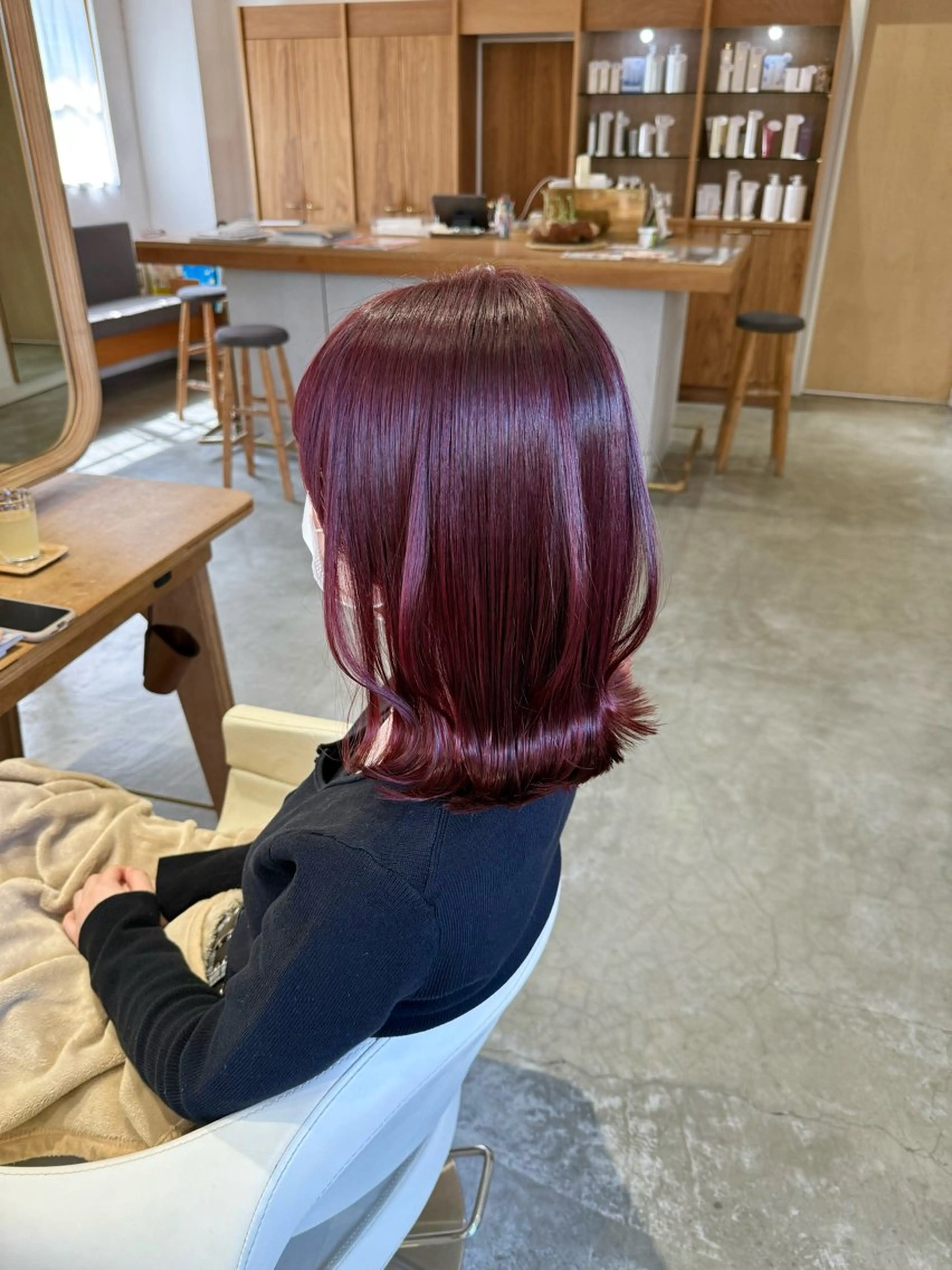 ミディアム カラー ブリーチ ブラウンカラー ブリーチなしカラー レッドカラー レッドブラウン フラム所属・WATANABE MISAKIのヘアスタイル