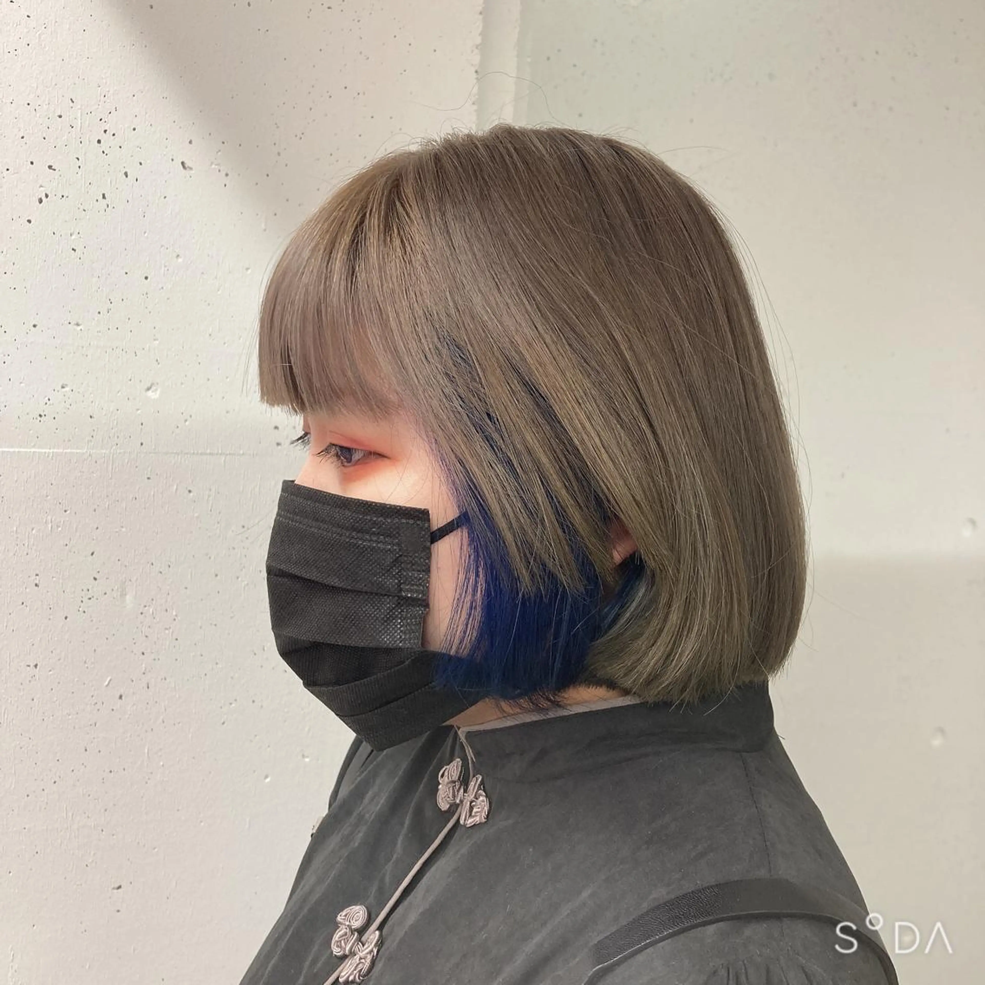 ショート カラー ブルーカラー インナーカラー ボブ ミルミー美容室所属・🦄💒💓齎藤 七海子🦄💒💓のマツエク・マツパデザイン