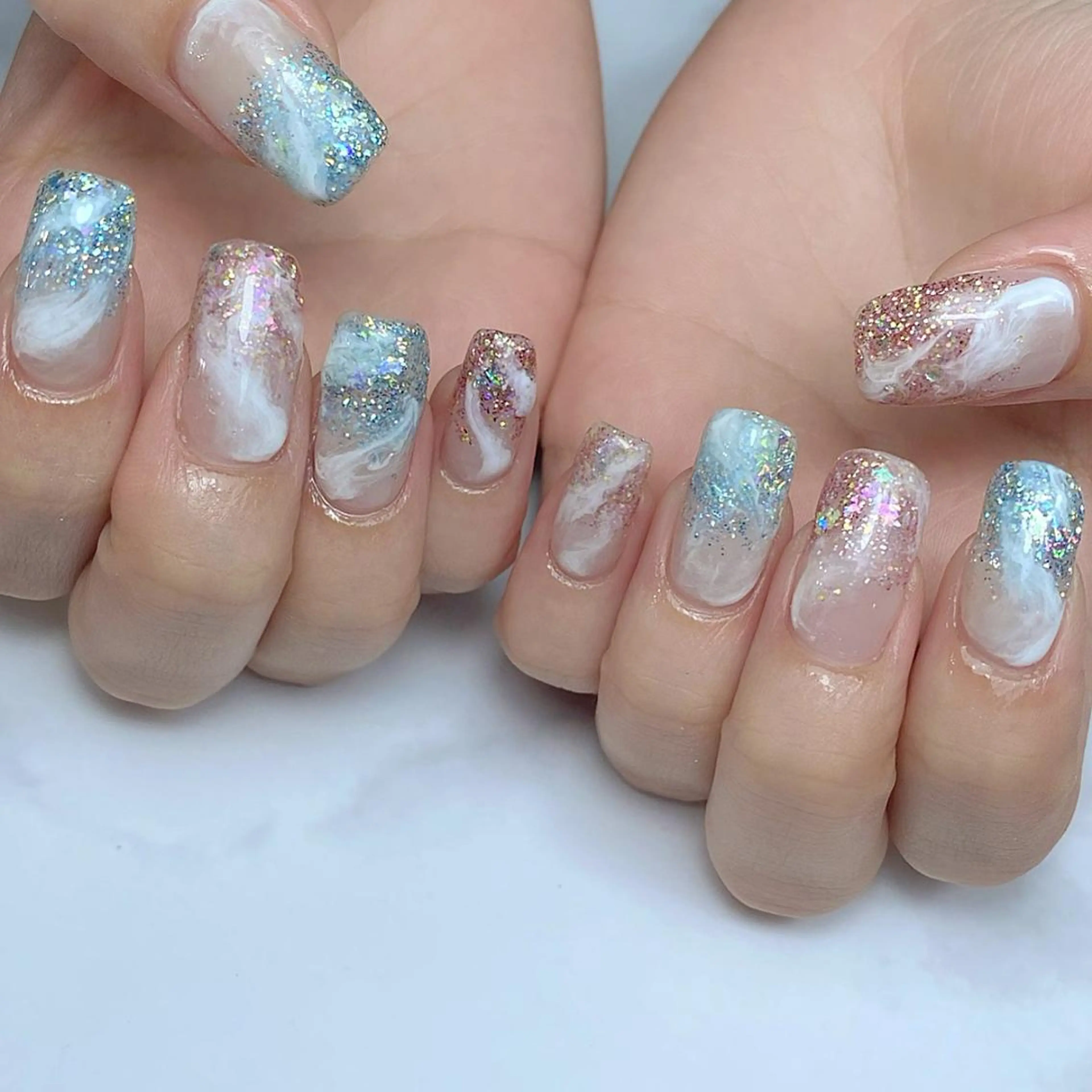 ネイル ラメ(グリッター) ニュアンスネイル ハンドネイル Nail ameria megu所属・ameria meguのネイルデザイン