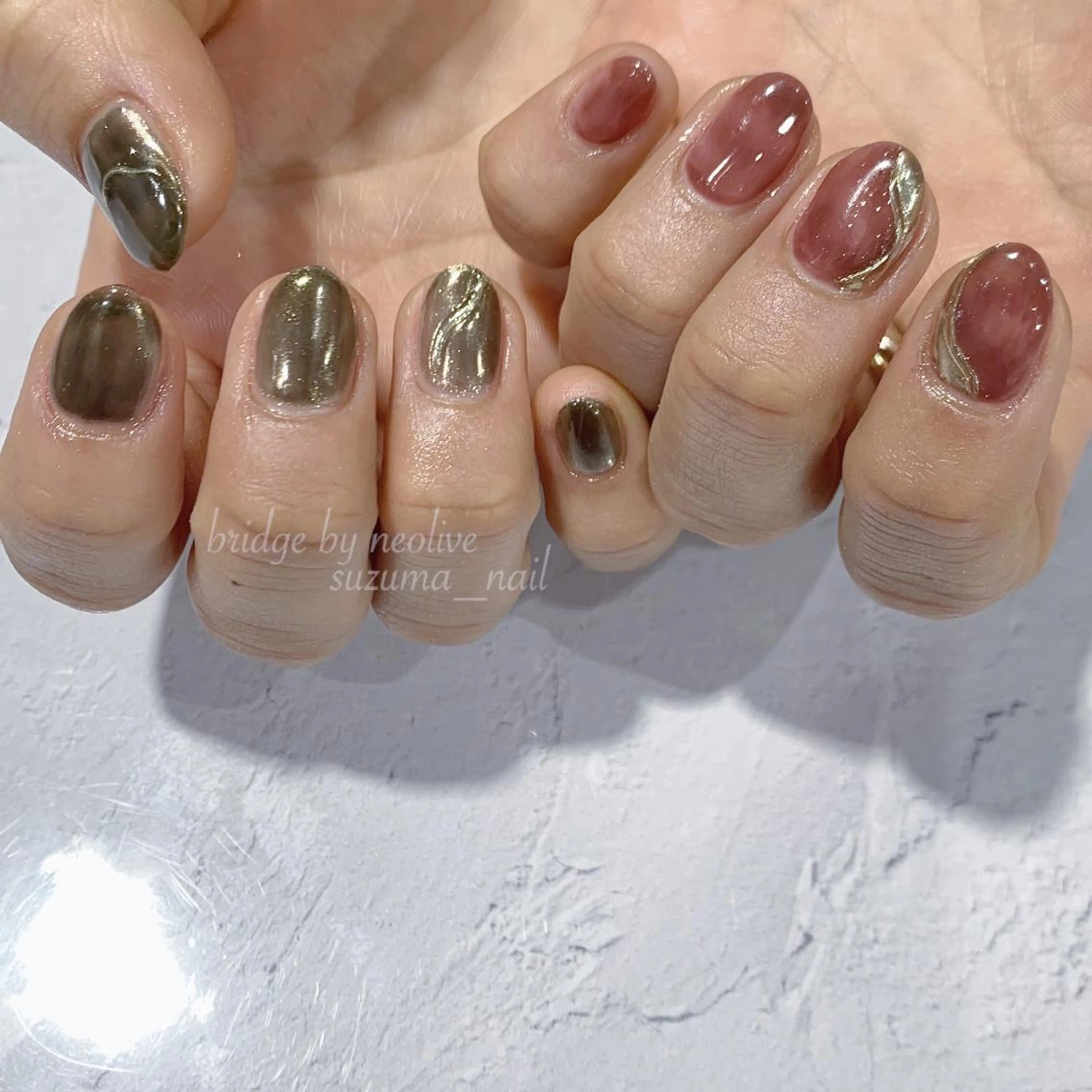 ネイル ミラーネイル 持ち込み ワンカラーネイル 鈴木 まゆのネイルデザイン