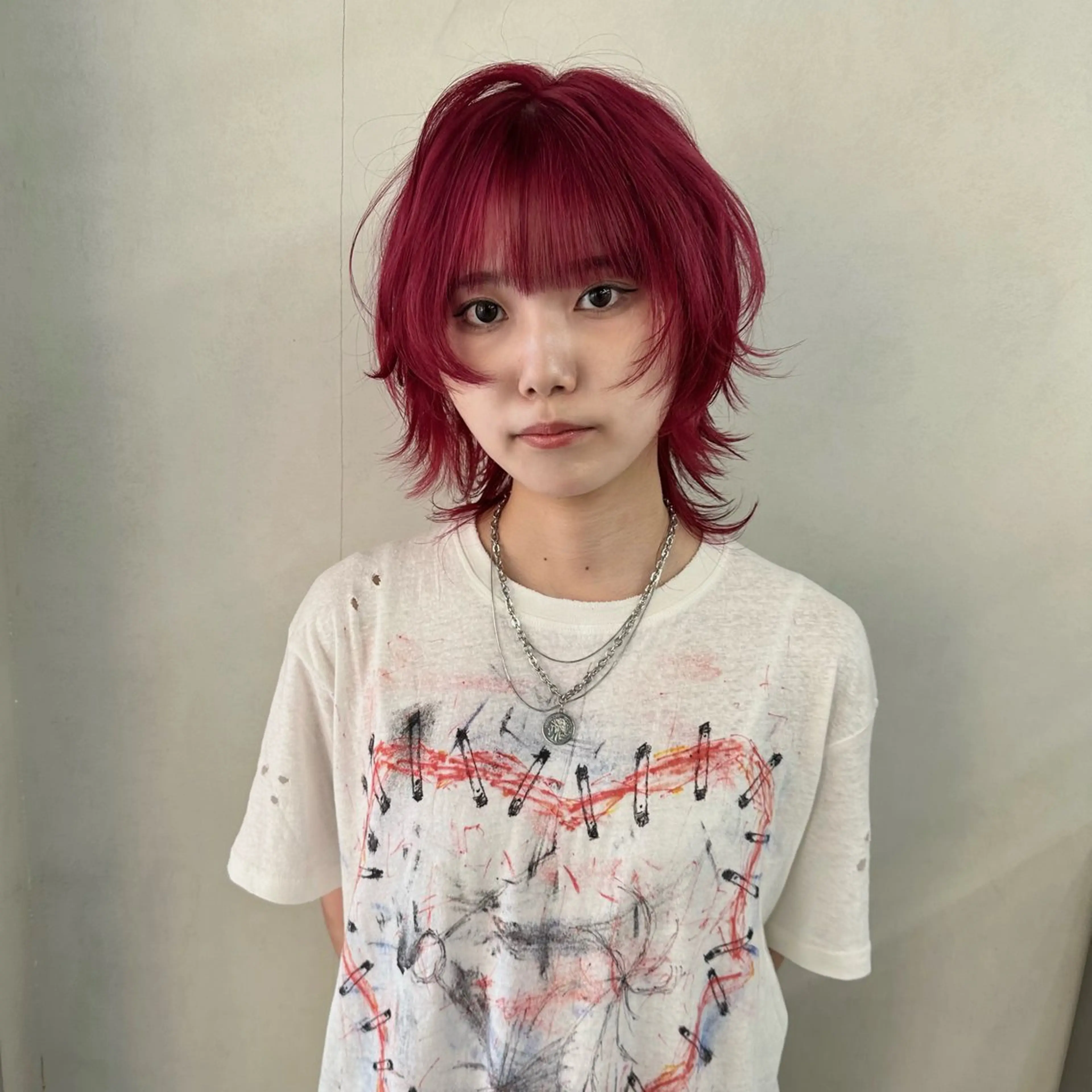 【人気No.3🥉】似合わせカット+カラー《ウルフカット、レイヤーカット、ミルクティーベージュ、ピンクカラー、梅田》の写真