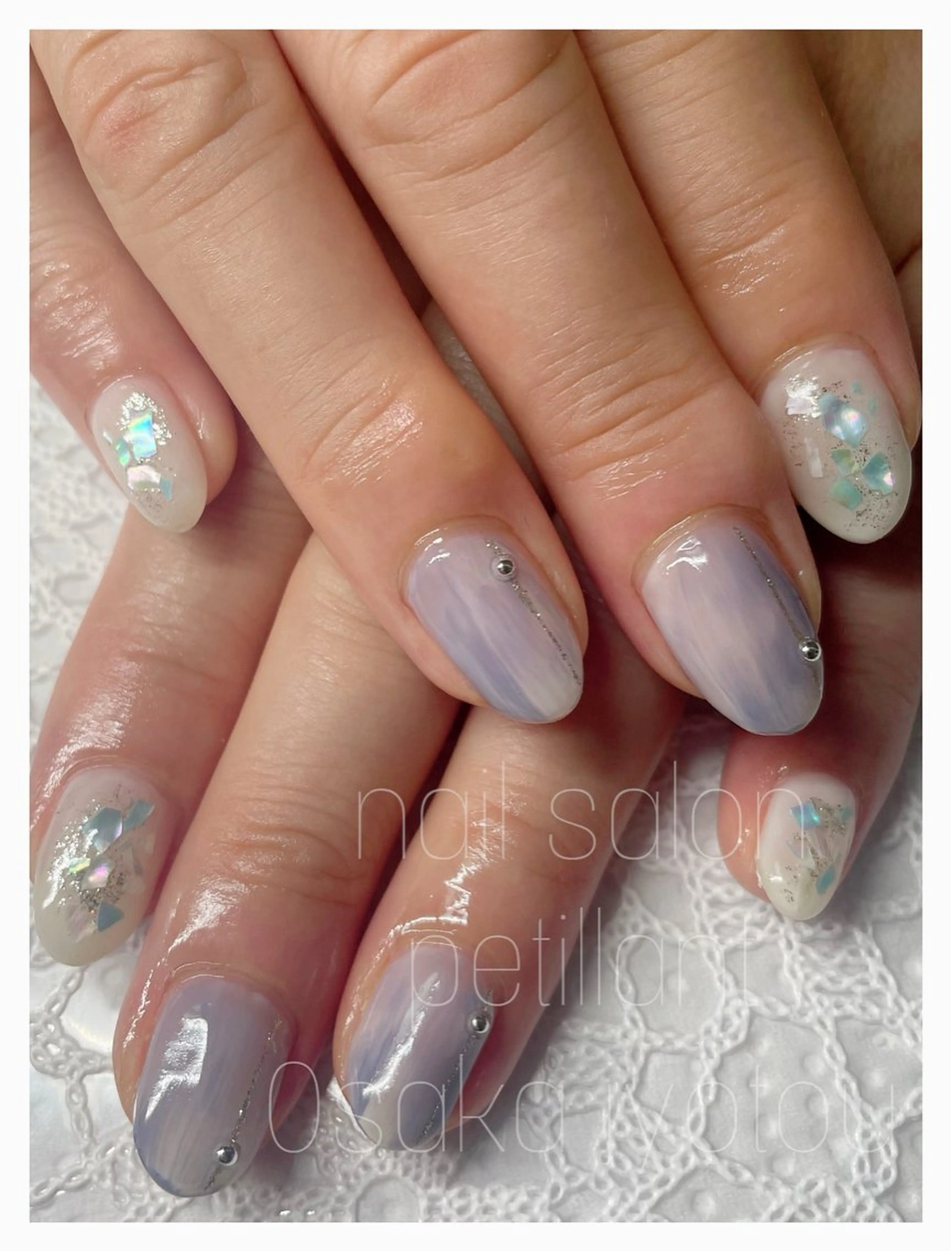 ネイル アートネイル ブルー ハンドネイル ハンドケア petillant所属・nail salon petillantのネイルデザイン