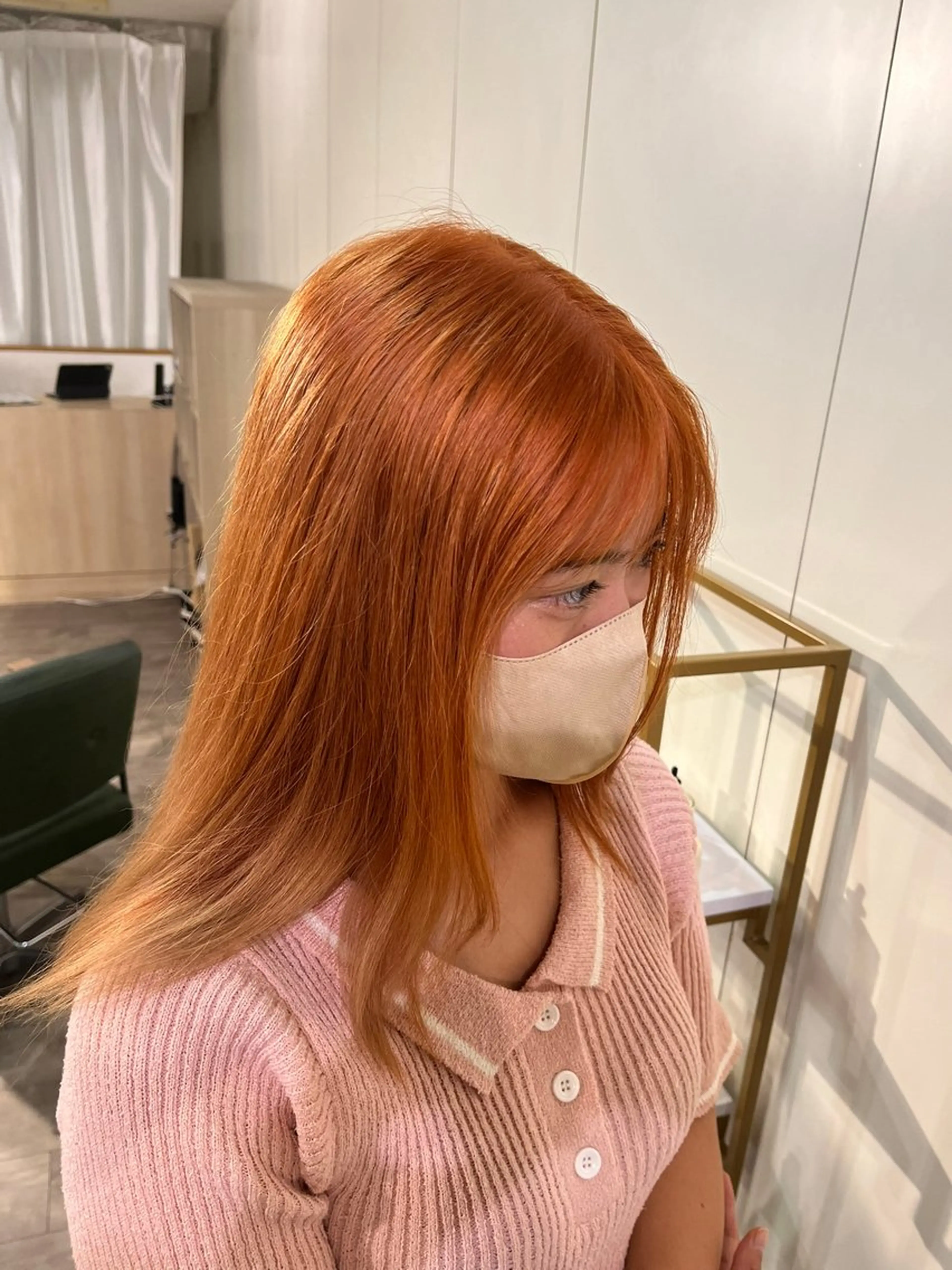 カラー オレンジ ヘアカラー アキラ/渋谷/ パーマ/カラー/縮毛のヘアスタイル