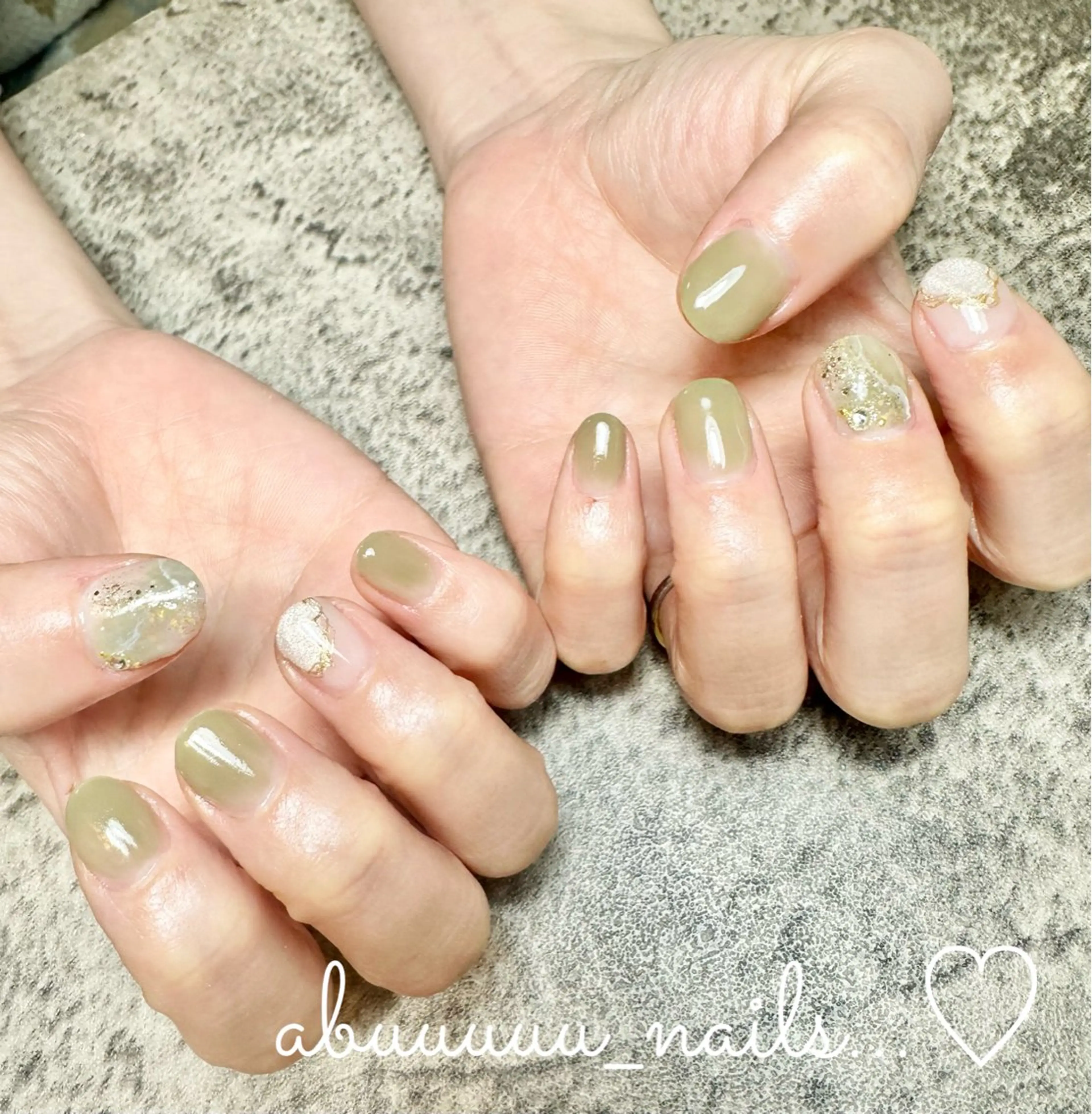 ネイル アートネイル ニュアンスネイル abuuuuu nailsのネイルデザイン