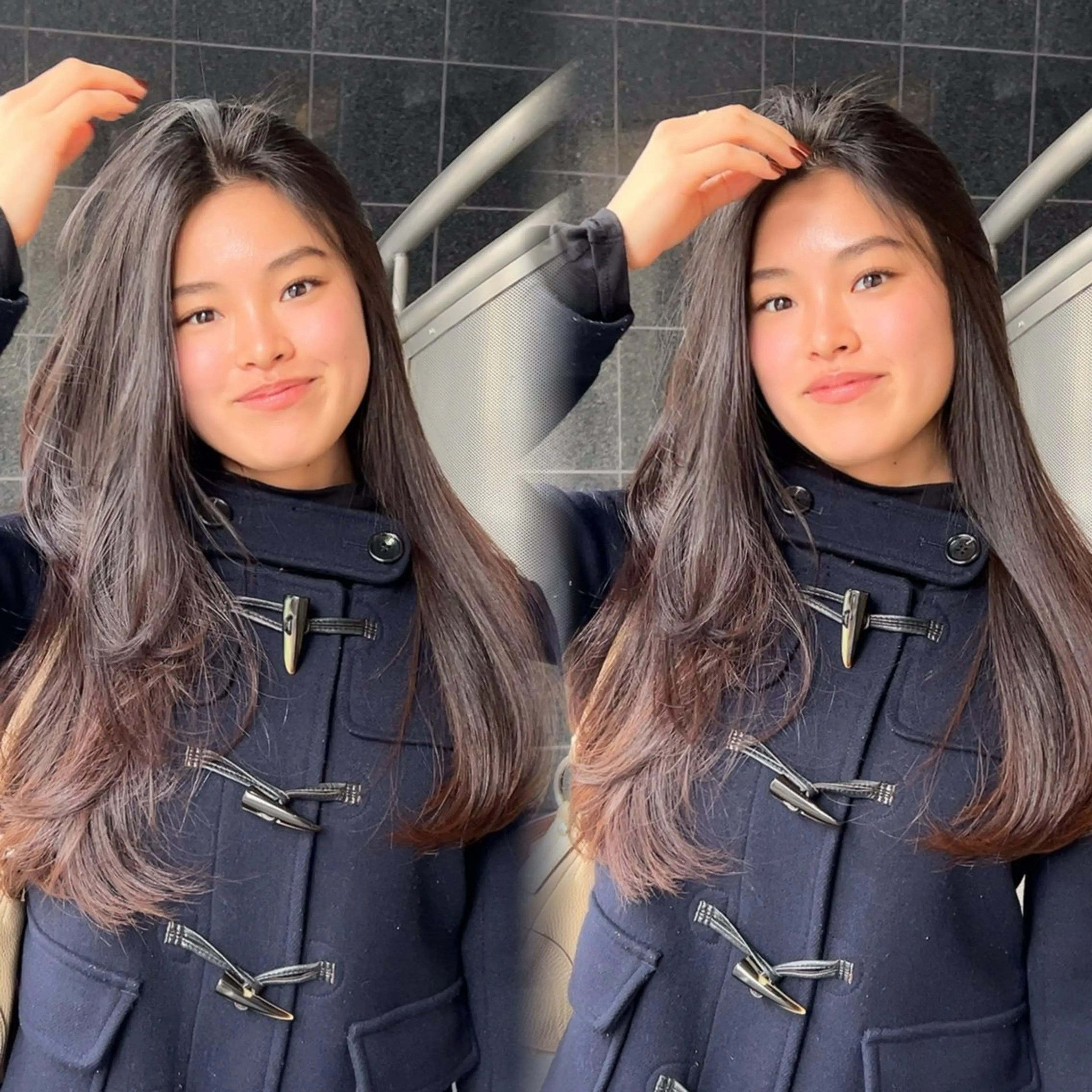 ロング レイヤーカット ロング カット ヘアカラー calna 古賀 菜摘のヘアスタイル