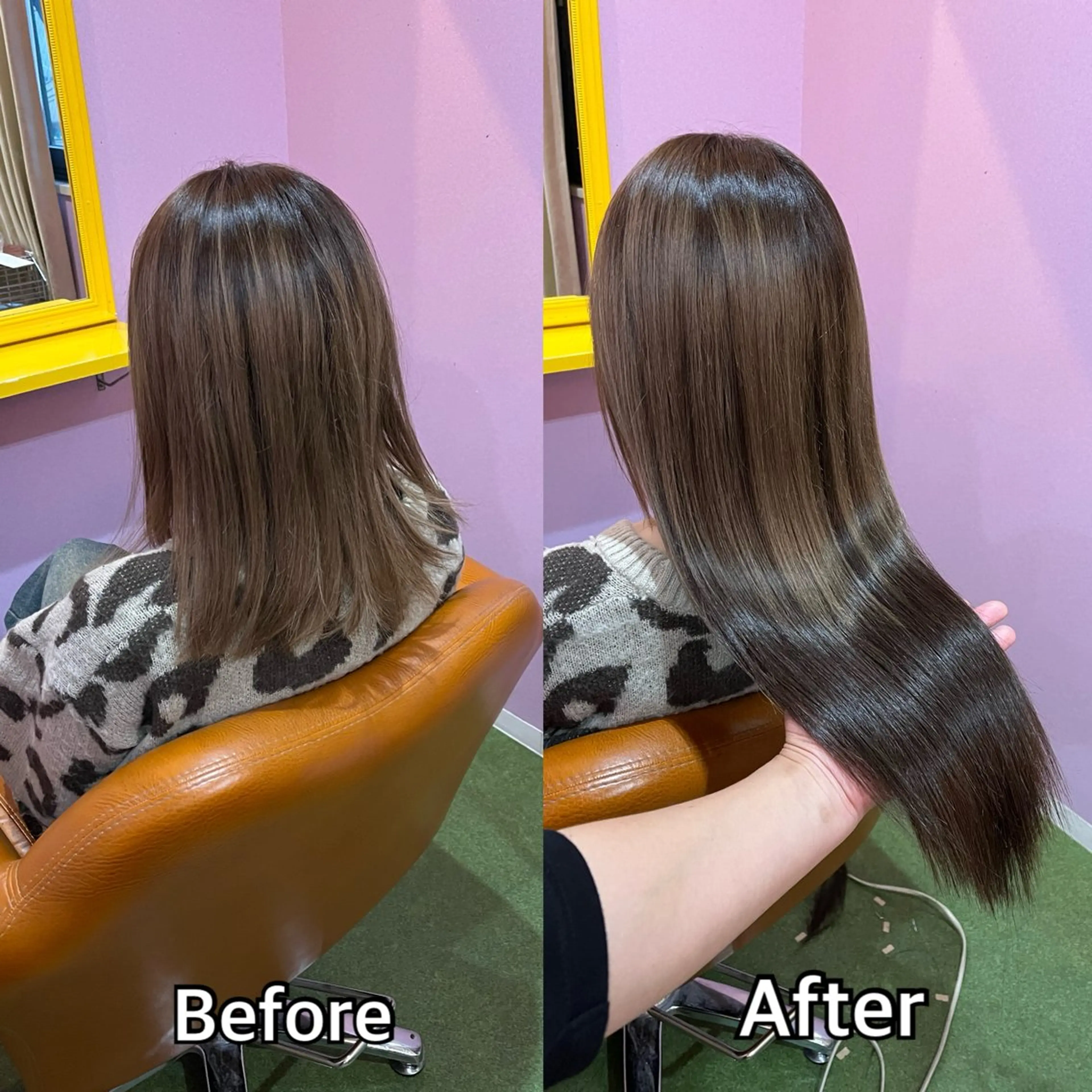 ロング エクステ シール＋ちび編み込み エクステ梅田🐨のヘアスタイル