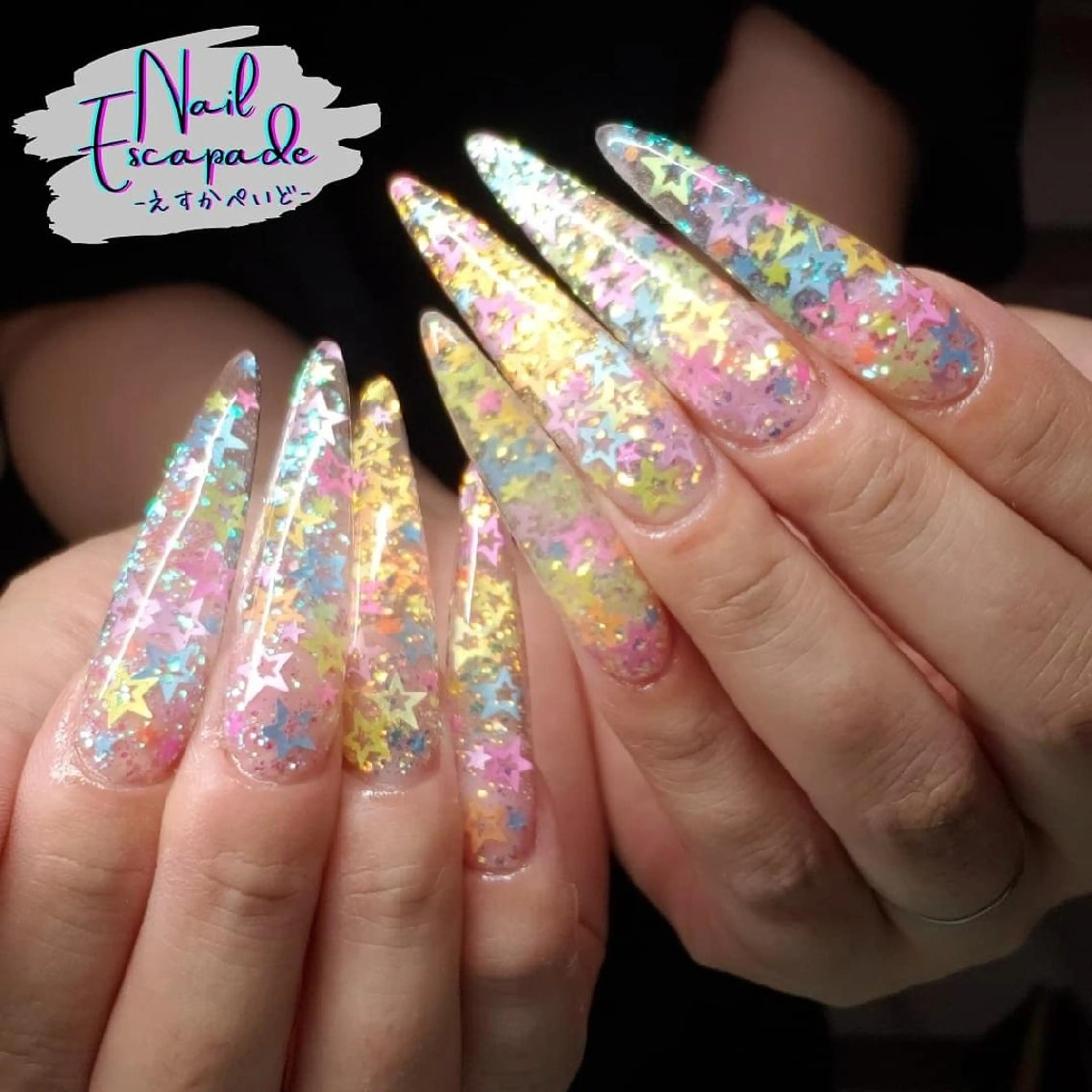 ロング ネイル ハンドネイル クロキ 。のネイルデザイン