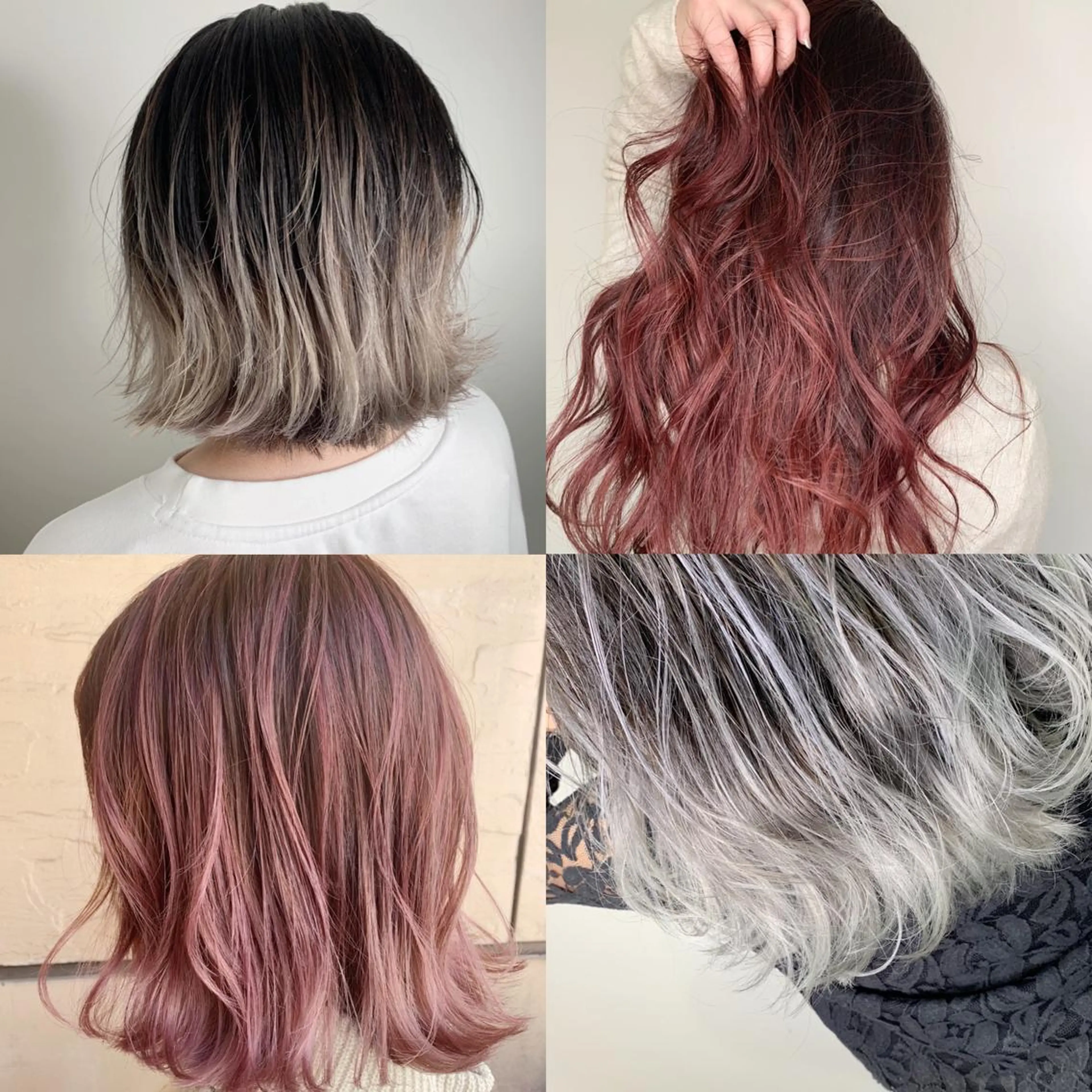 セミロング カラー バレイヤージュ レイヤーカット エクステ KAZUMAのヘアスタイル