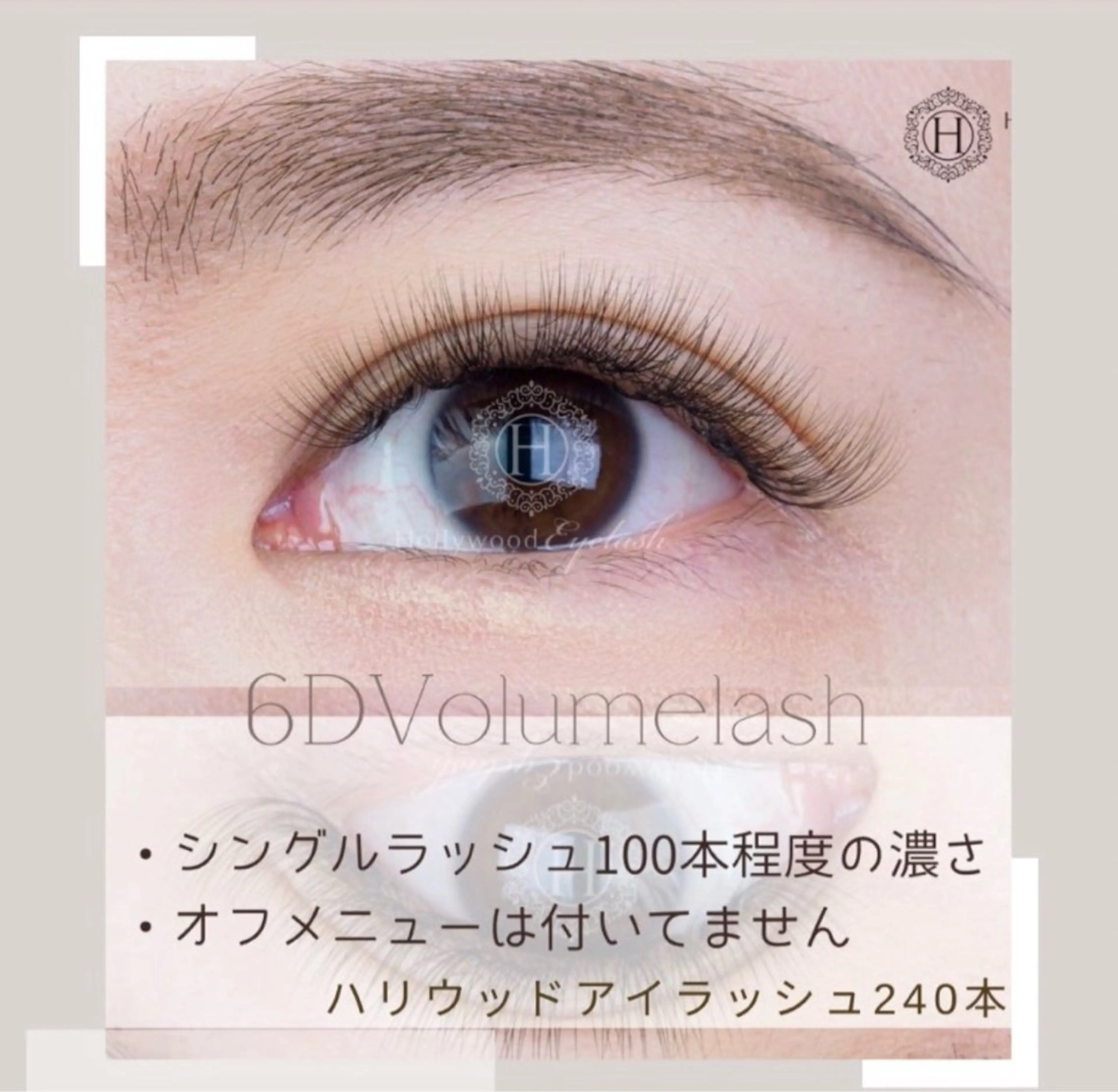 【オフ無料】ハリウッドアイラッシュ最新6Dマツエク(240本)の写真