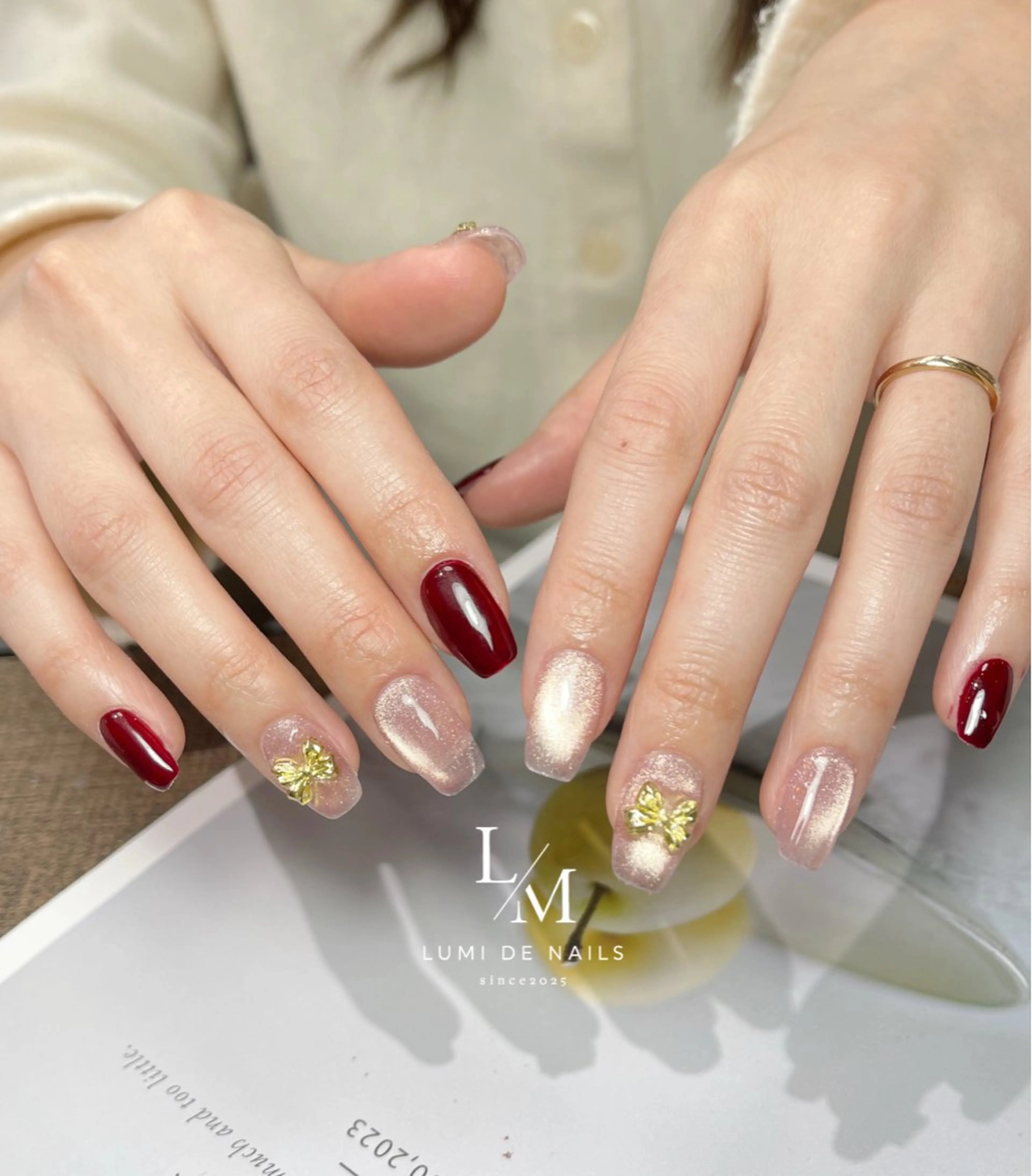 ネイル グラデーション ラメ(グリッター) マグネットネイル ミラーネイル ニュアンスネイル ハンドネイル Lumi de nailsのネイルデザイン