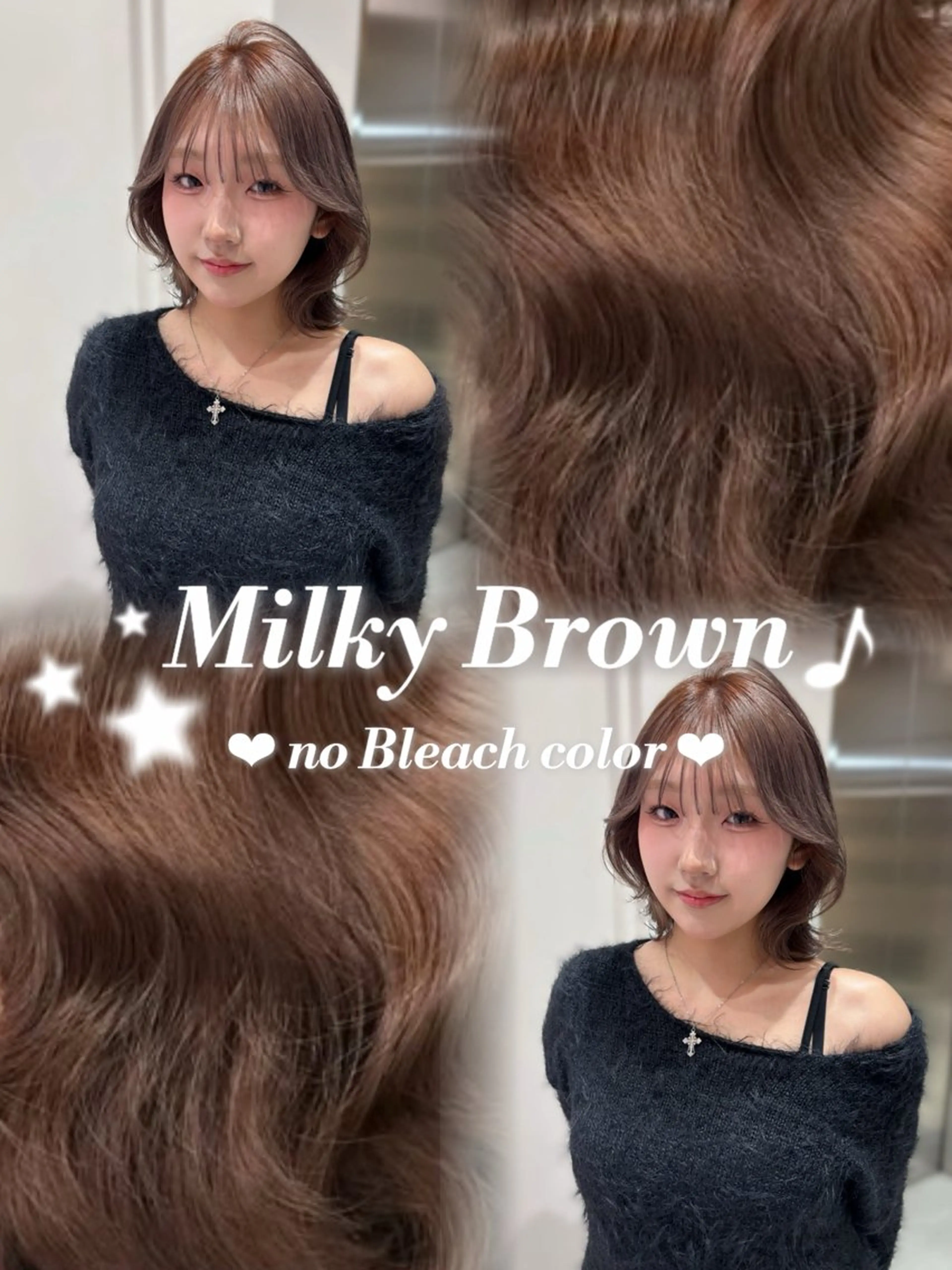 ミディアム カラー ブリーチ ブラウンカラー ブリーチなしカラー 顔周りカット 卒業式のヘアスタイル ヘアカラー enne栄店 fukaのヘアスタイル