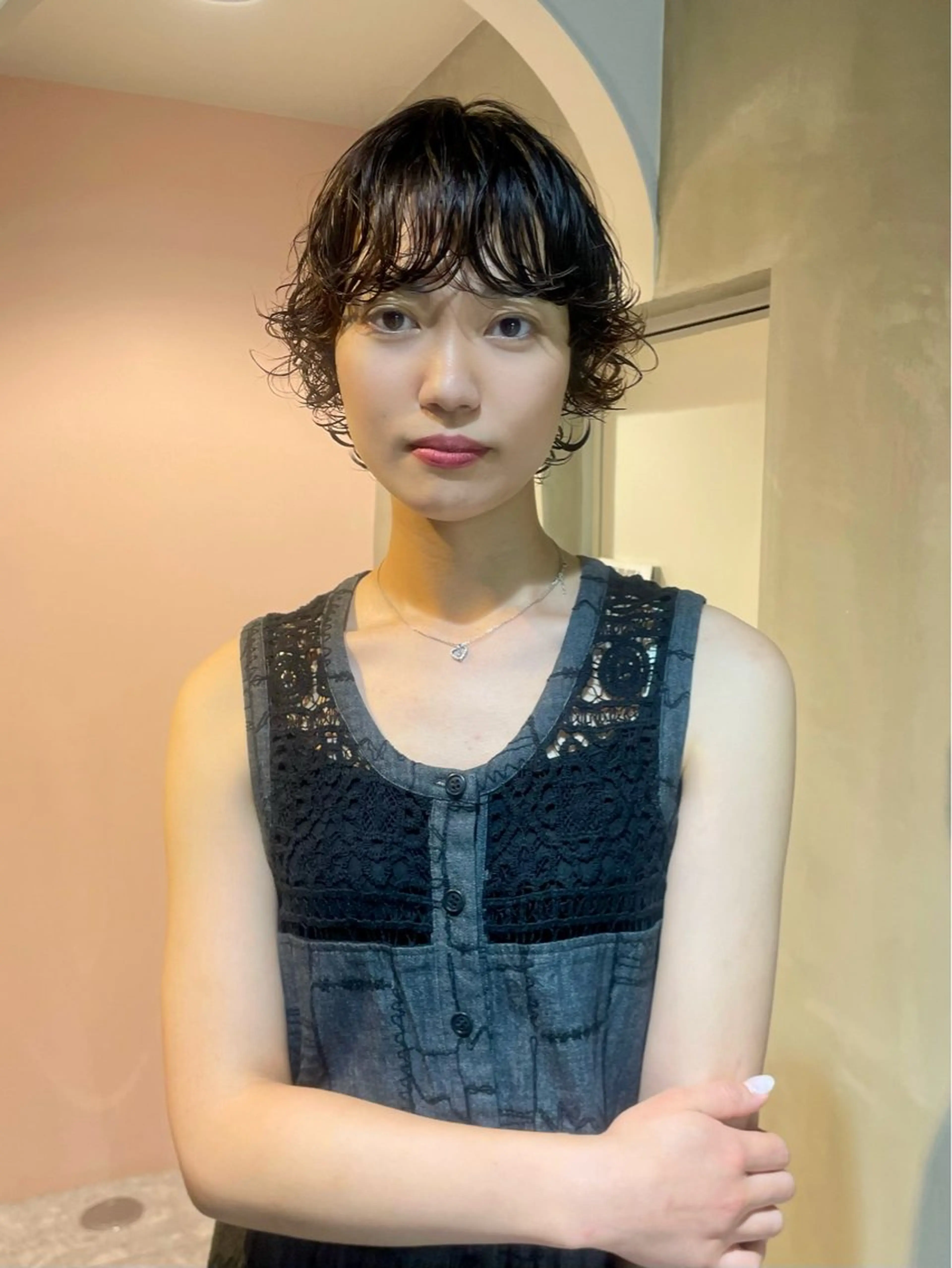 ショート パーマ カット パーマ カノン/アニオタ🧡 暖色/酸性ストレートのヘアスタイル