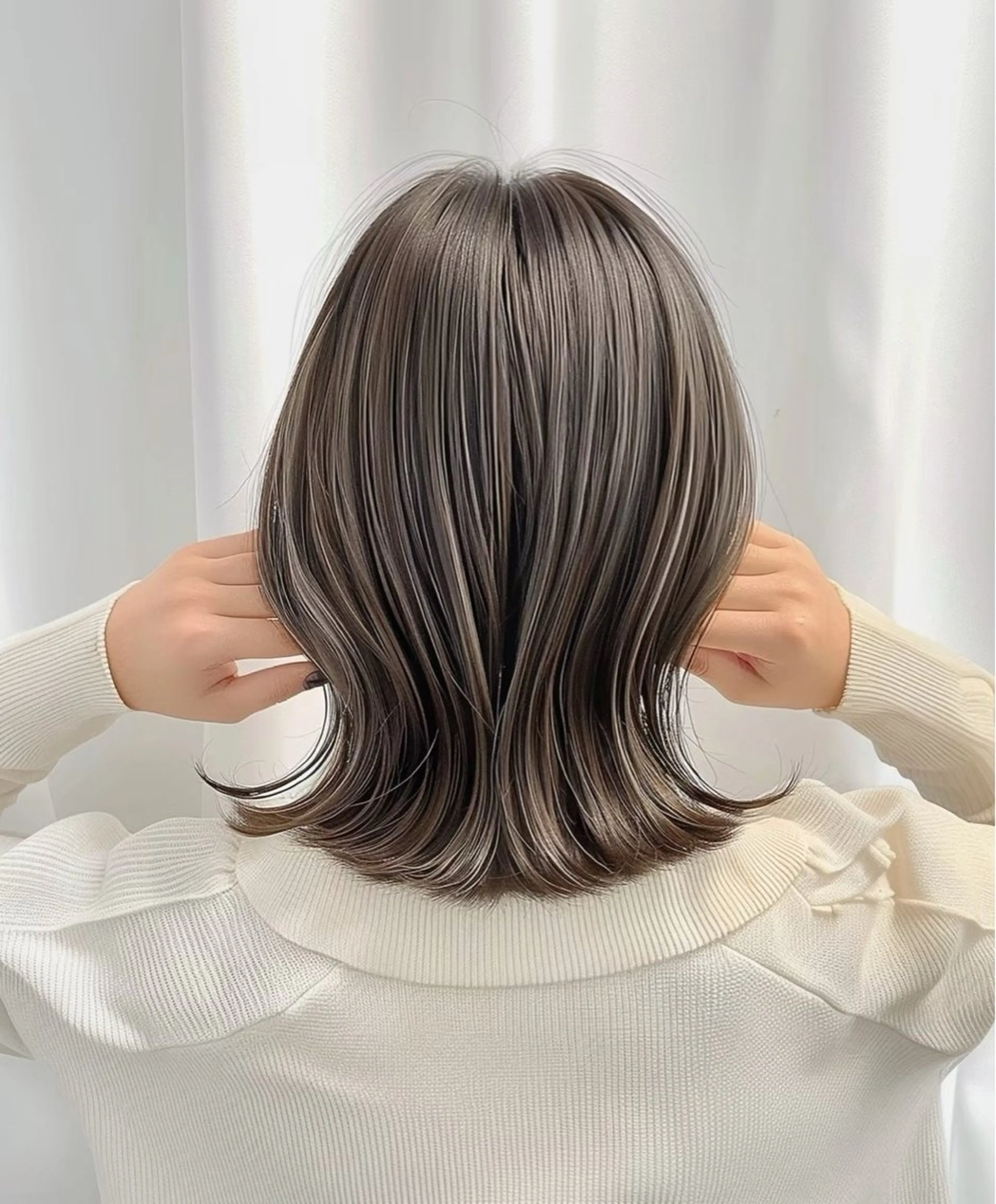 ミディアム カラー ハイライトデザイン 特化/表参道/みづきのヘアスタイル