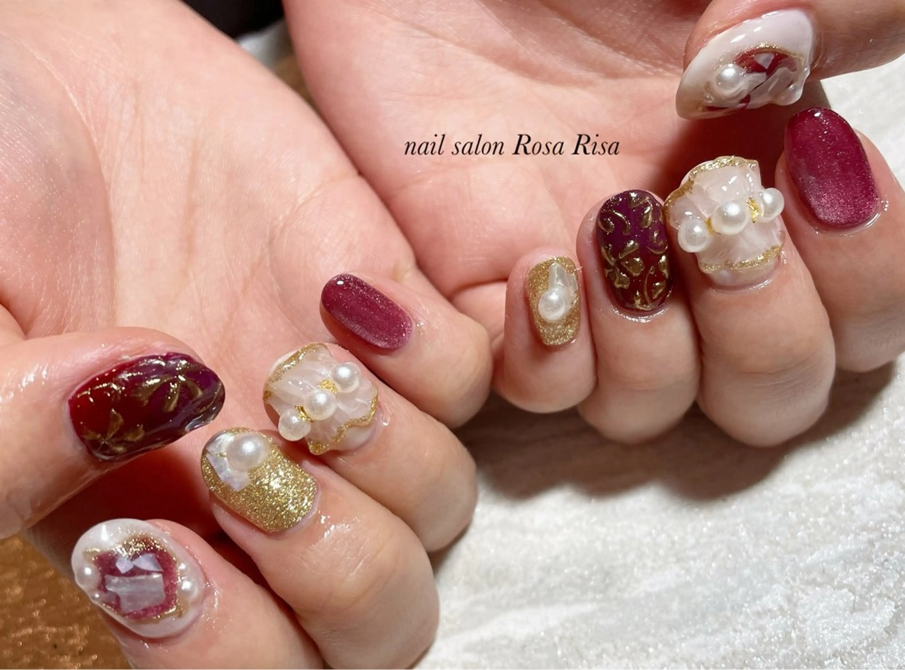 ネイル 成人式 ハンドネイル ネイルスタジオ シェイクユアハンズのネイルデザイン