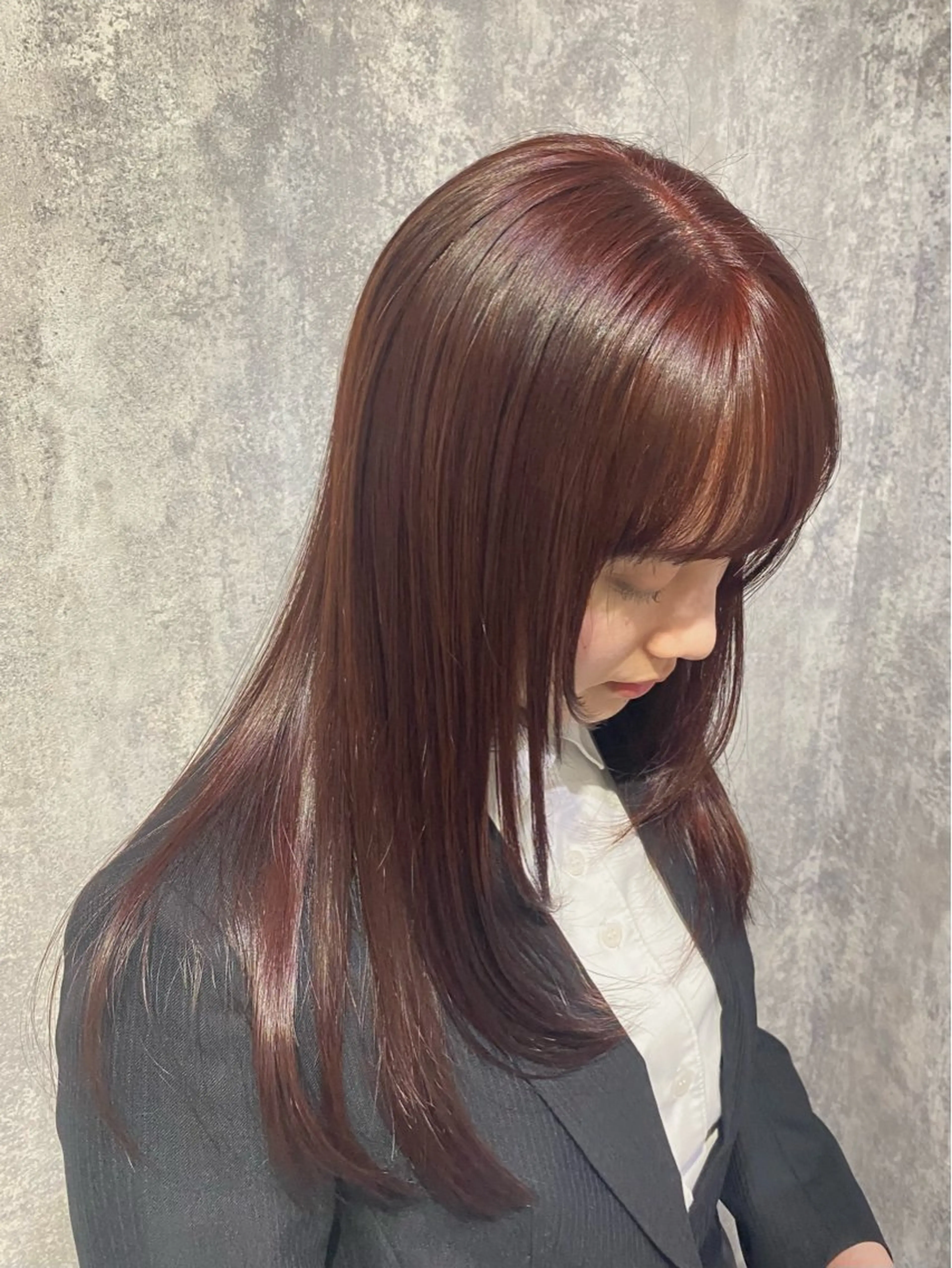 カラー カット ヘアカラー トリートメント shiori/透明感 /顔周り/髪質改善のヘアスタイル