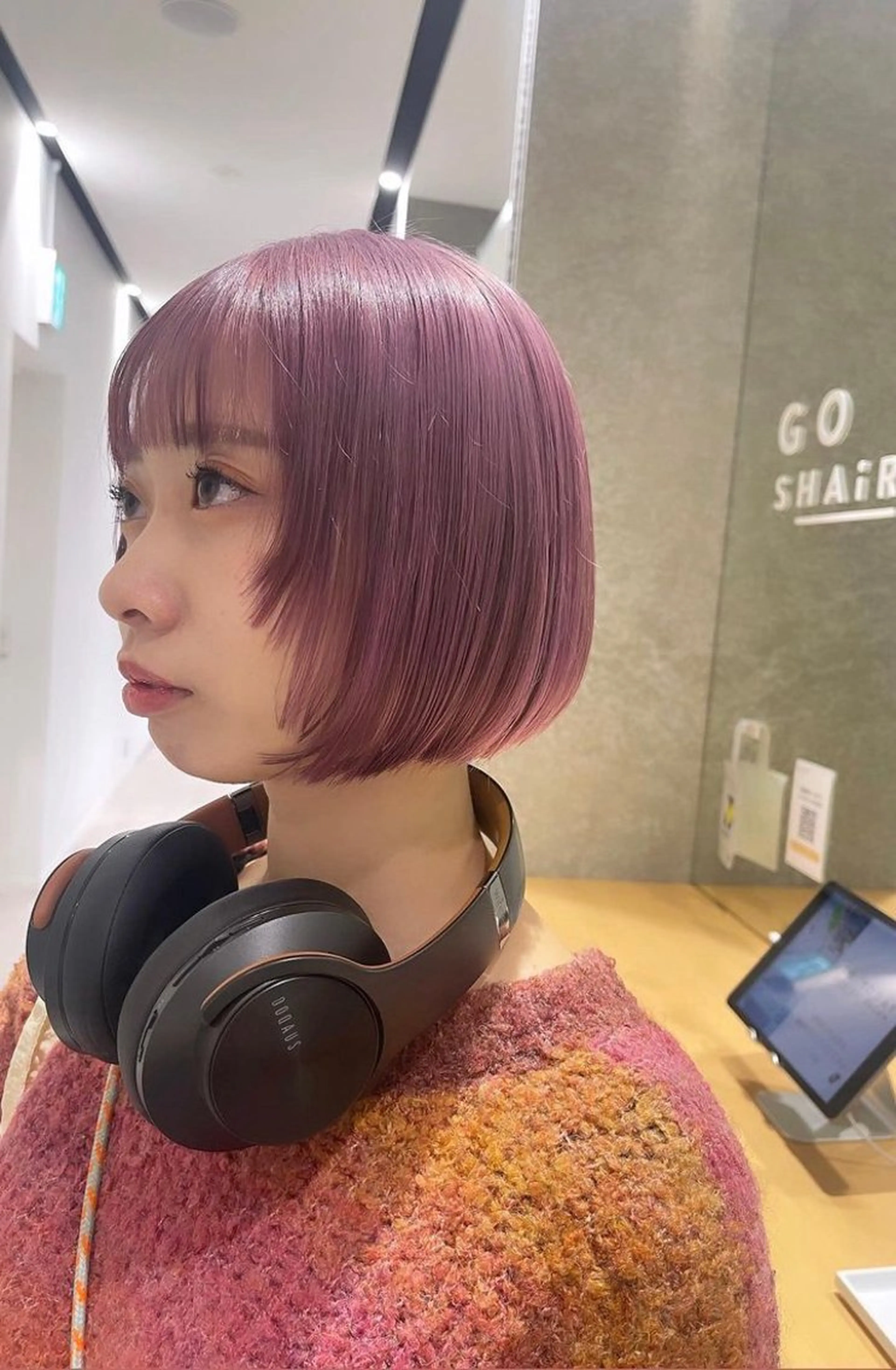 ショート カラー ブリーチ ダブルカラー ピンクカラー パープルカラー ヘアカラー 臺 佳連のヘアスタイル