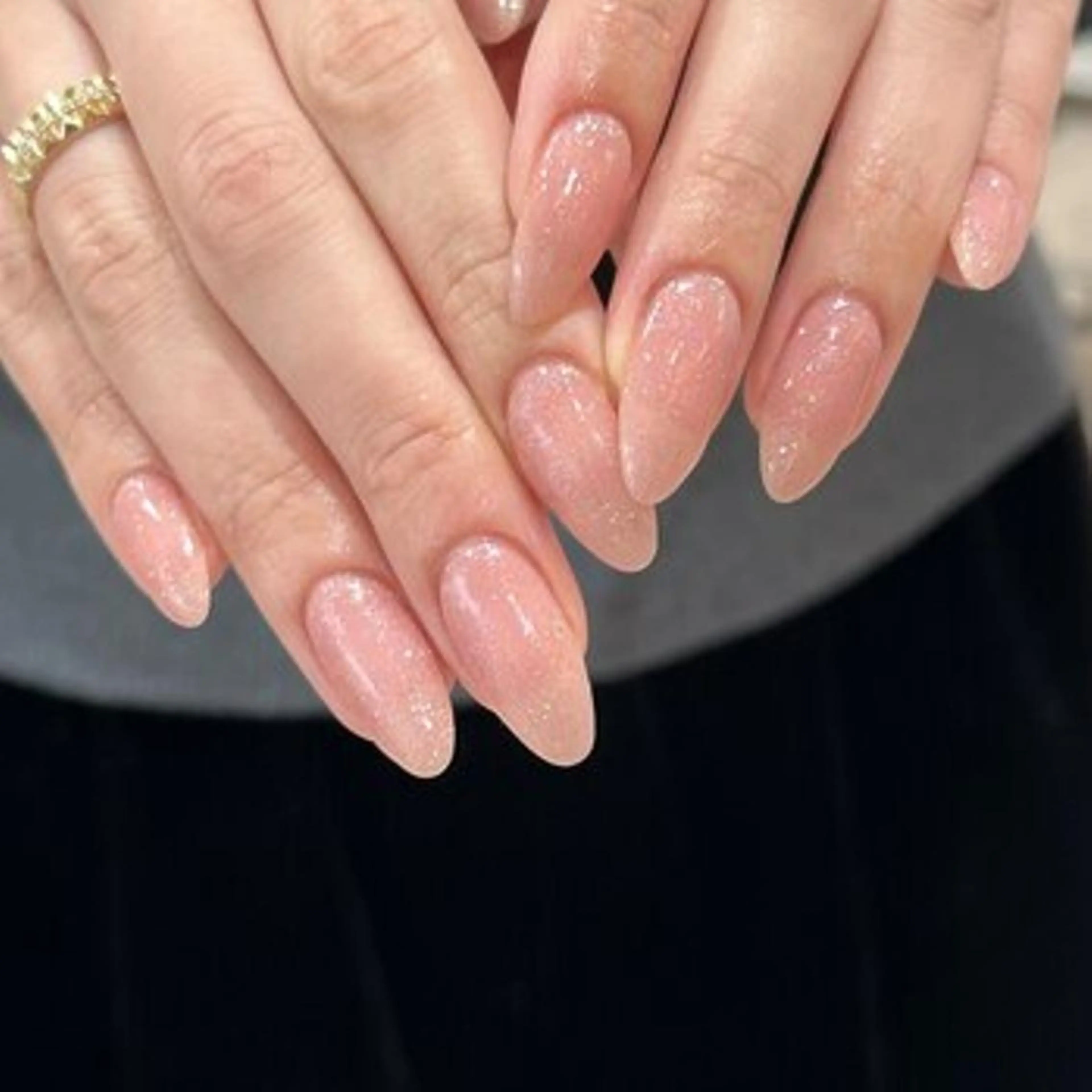 ネイル キラキラネイル ワンカラーネイル ピンク シンプルネイル ハンドネイル パラジェル認定サロン N°nail 立川のネイルデザイン