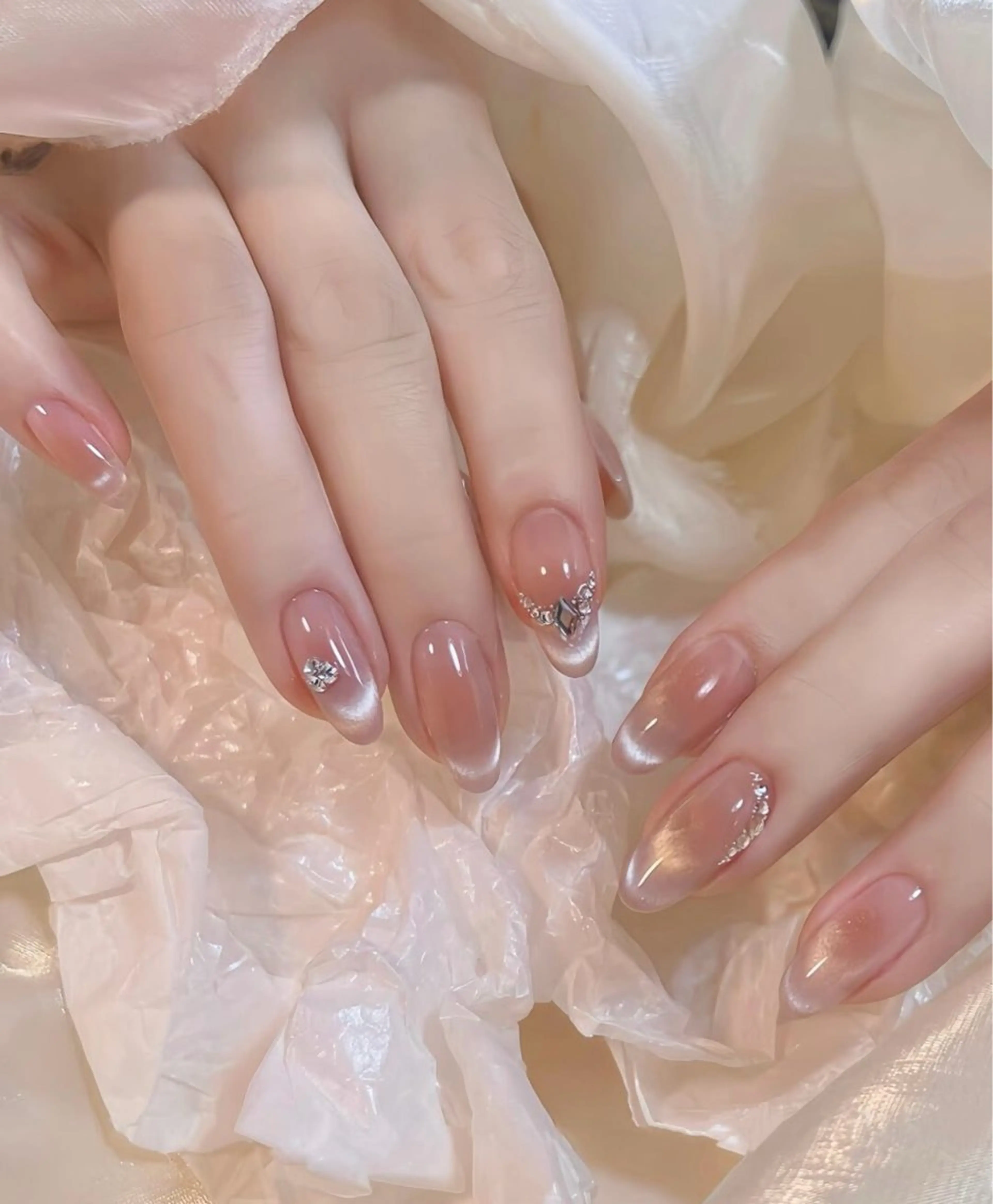 ネイル ストーンネイル ハンドネイル 長さだし専門店 M2 rikaのネイルデザイン