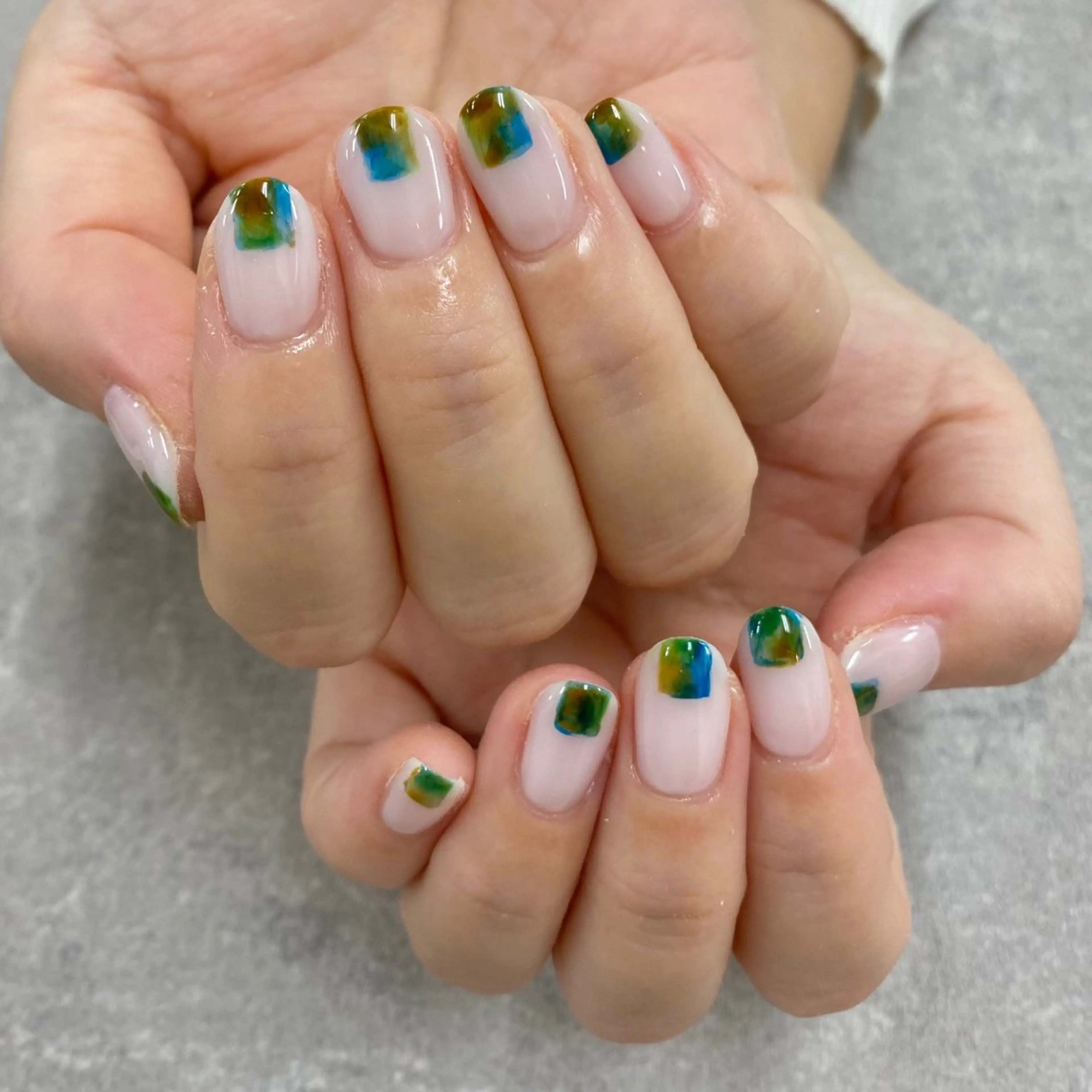 ネイル ニュアンスネイル スクエアネイル ハンドネイル NUMAZAWA KASUMIのネイルデザイン