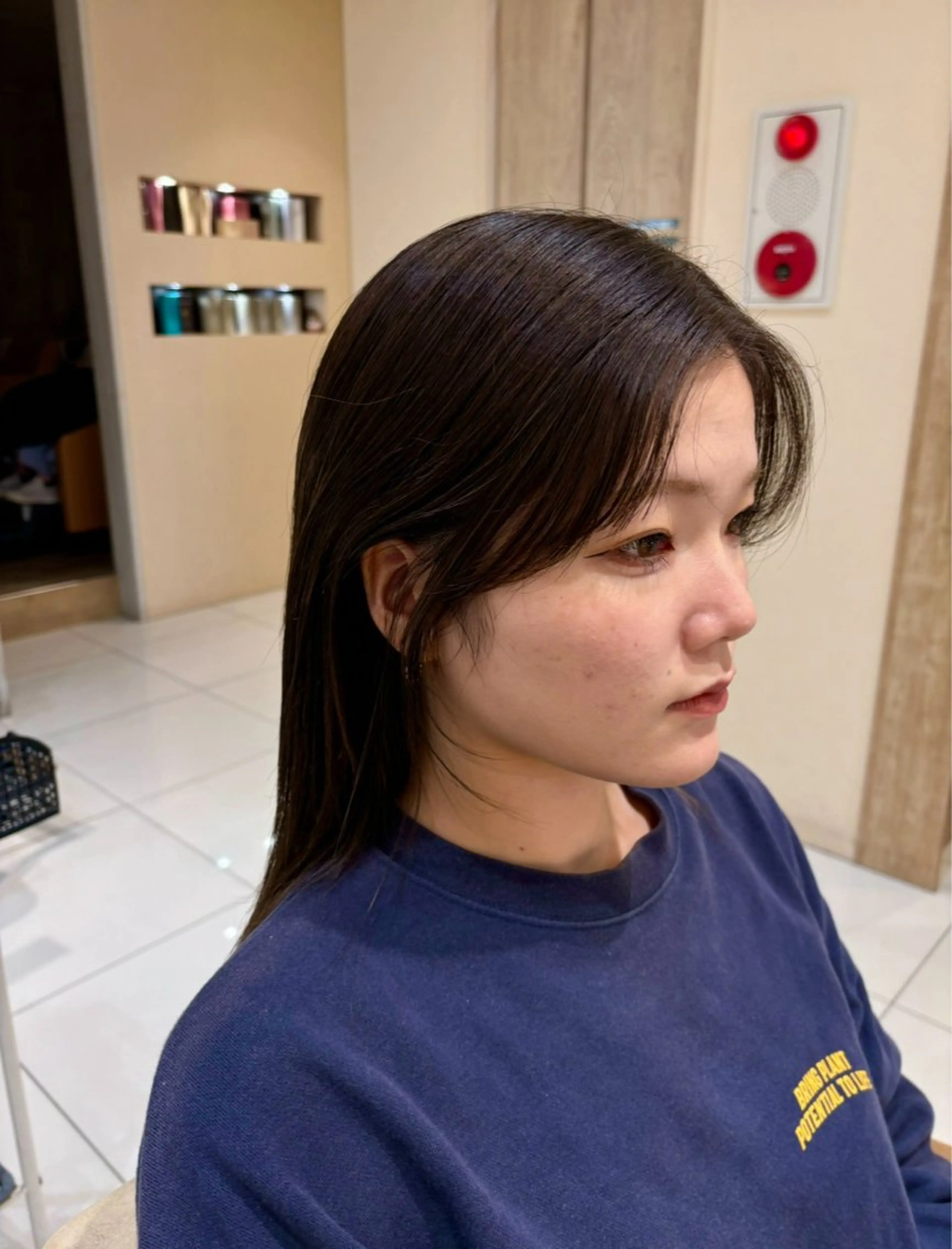 ロング カット ブリーチなしカラー/ 暖色カラー/艶カラーのヘアスタイル