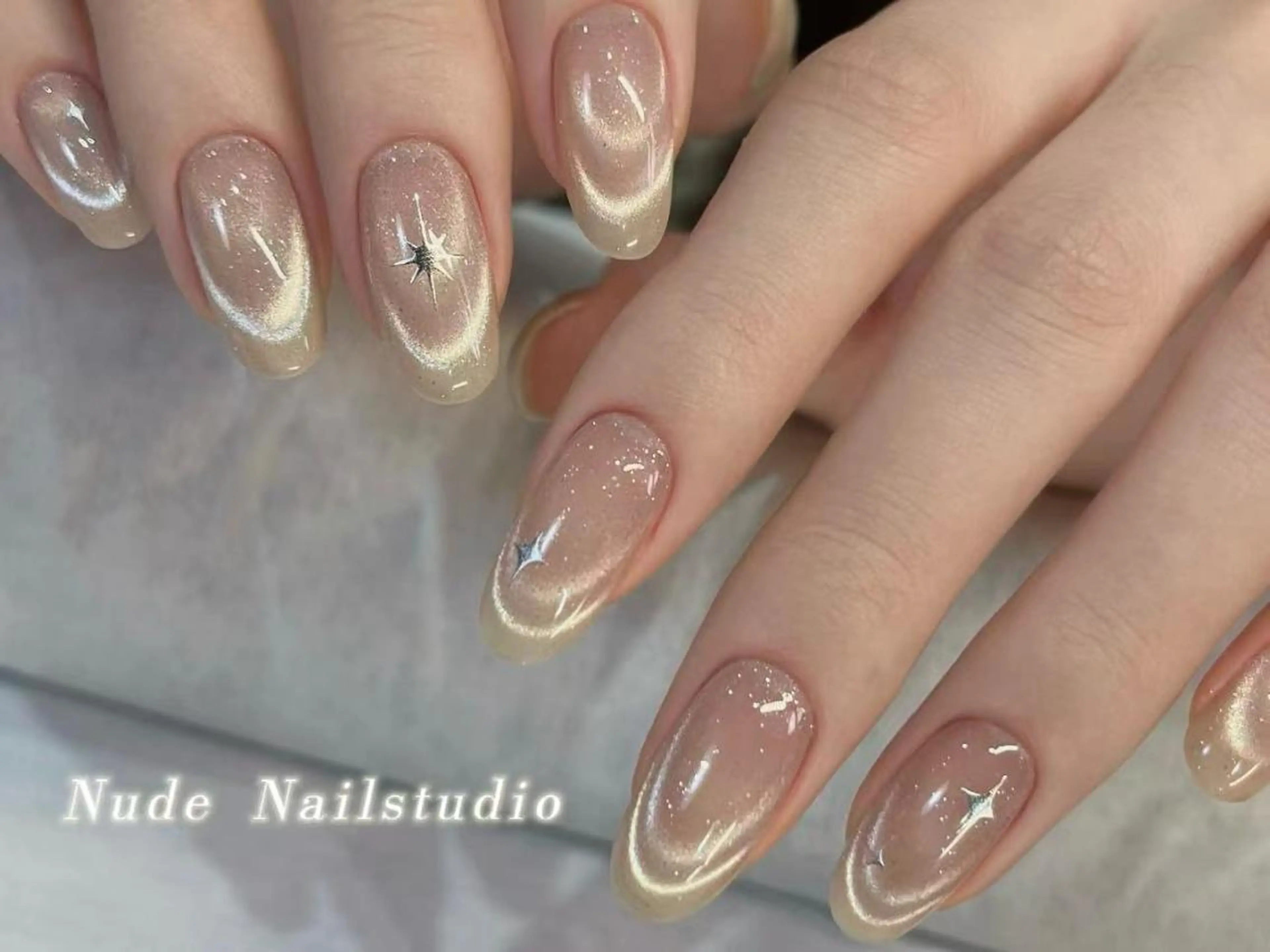 ネイル チークネイル フットネイル フレンチネイル ジェルネイル ガラスフレンチ ヌドネイルスタジオ もものネイルデザイン