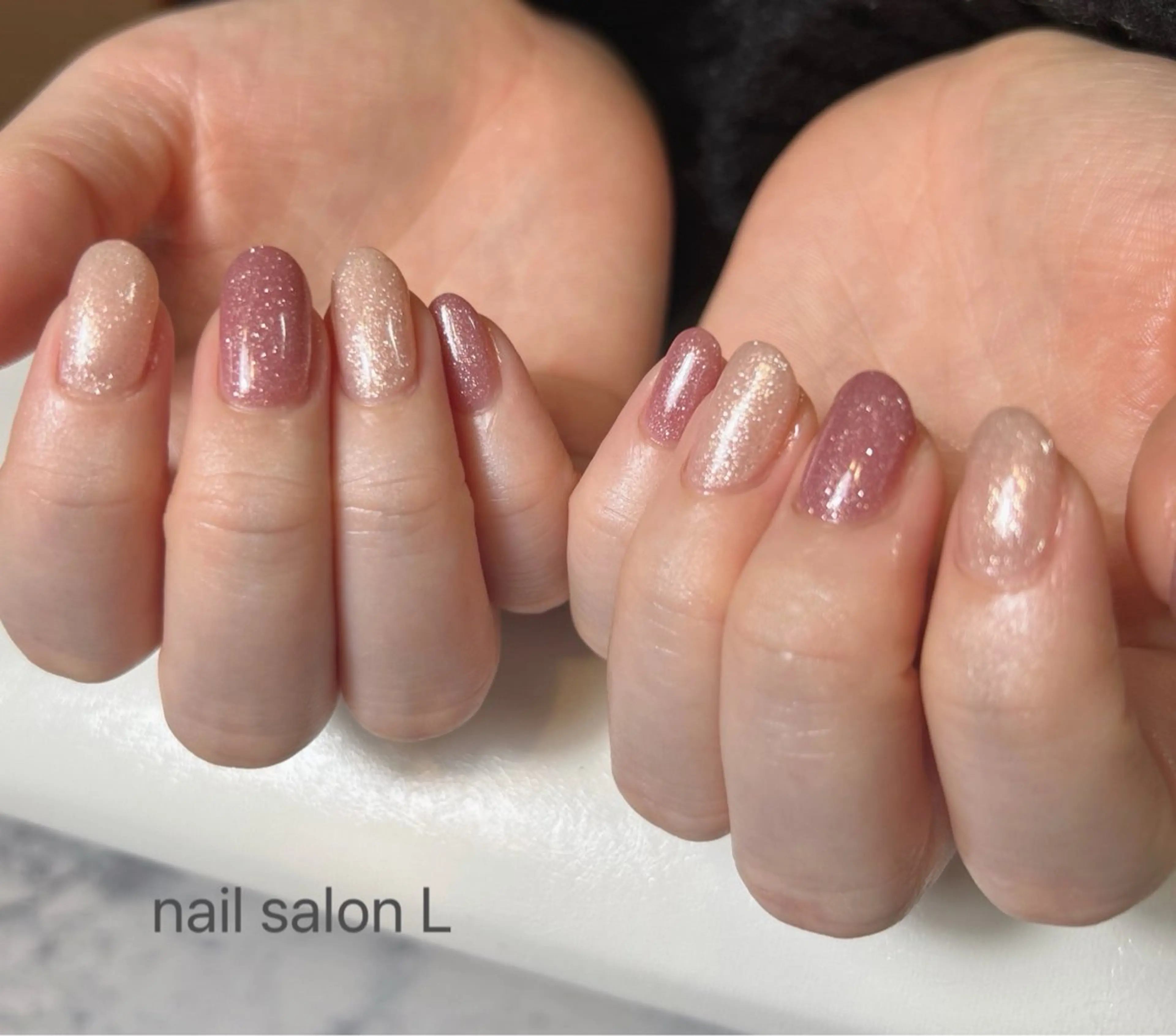 ネイル ラメ(グリッター) ハンドネイル 吉川市 ネイルサロンLのネイルデザイン