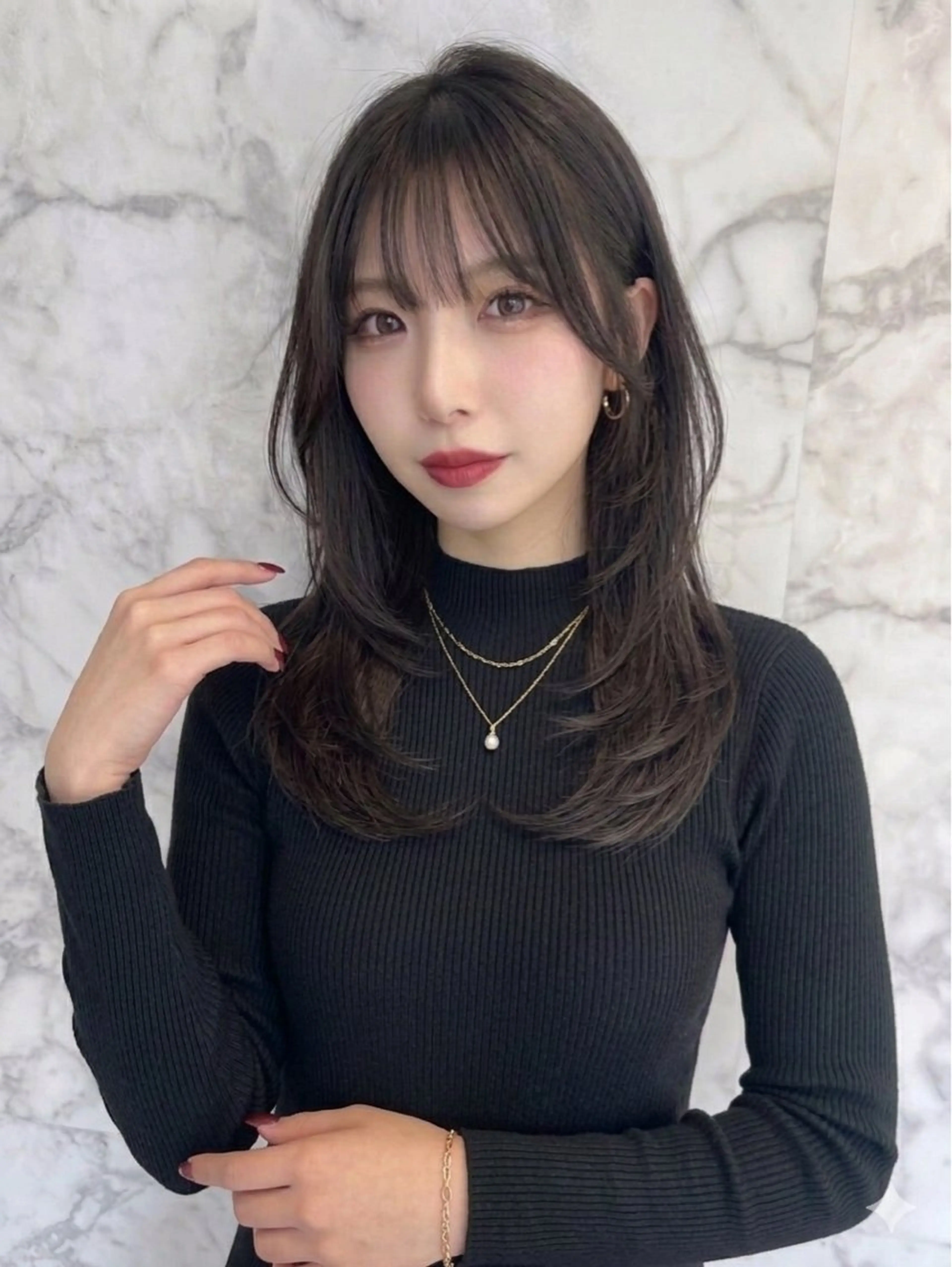 ミディアム カラー カット ヘアカラー 🍒しの🍒 カット/艶カラーのヘアスタイル