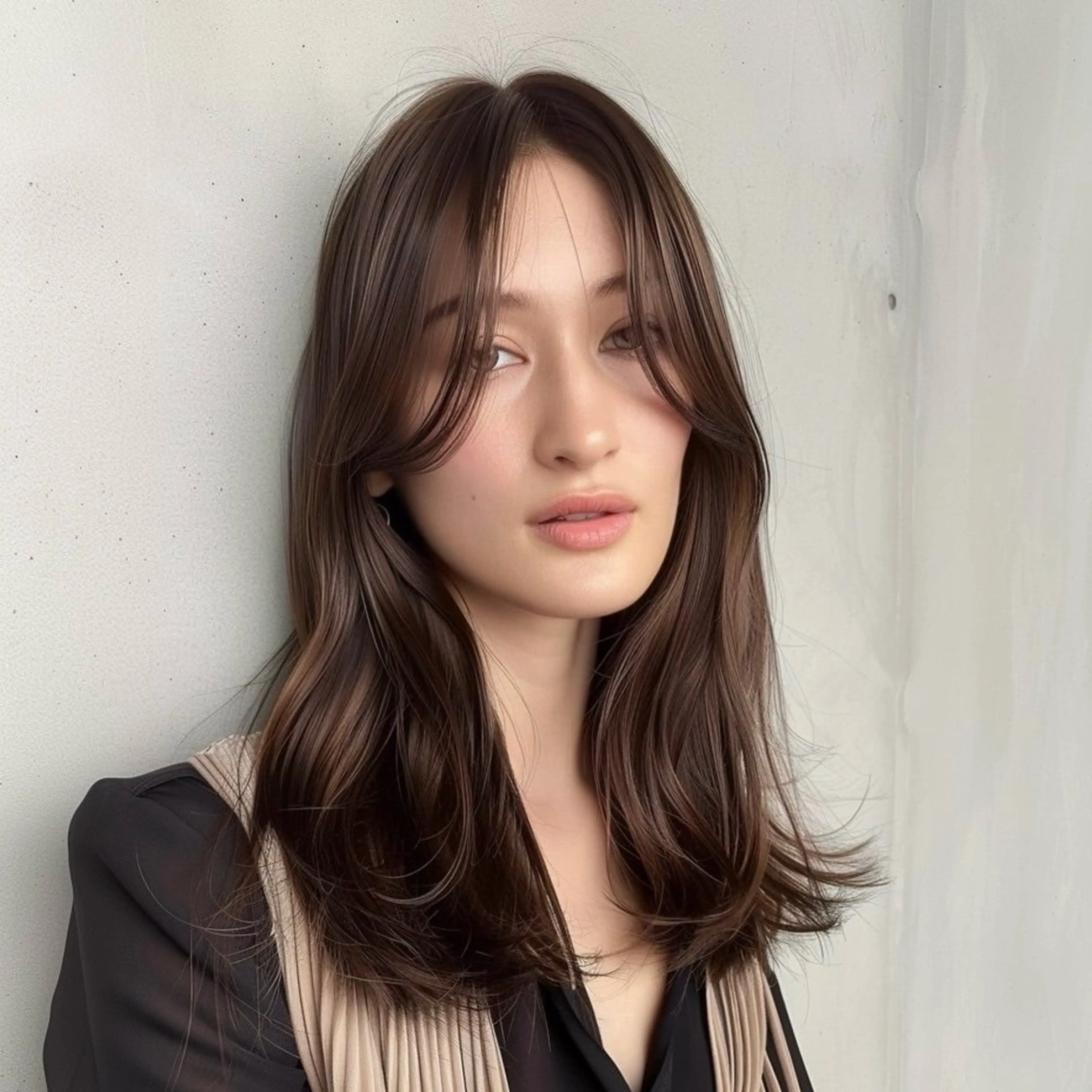 ロング カラー 岡田 佳子のヘアスタイル
